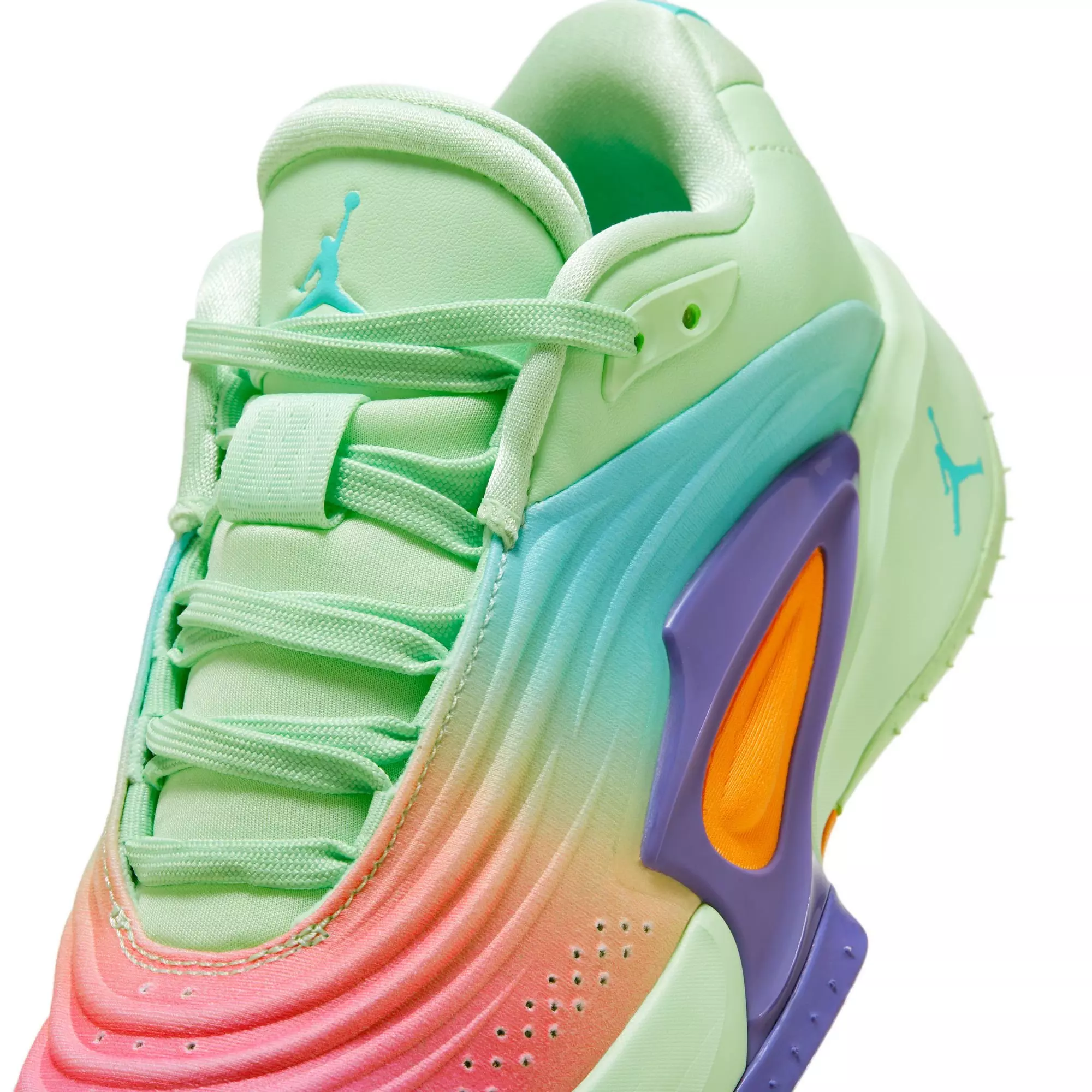 Jordan Luka 3 "Vapor Green/Hyper Jade/Cone" Grade School Boys' Basketball Shoe - GREEN/PURPLE