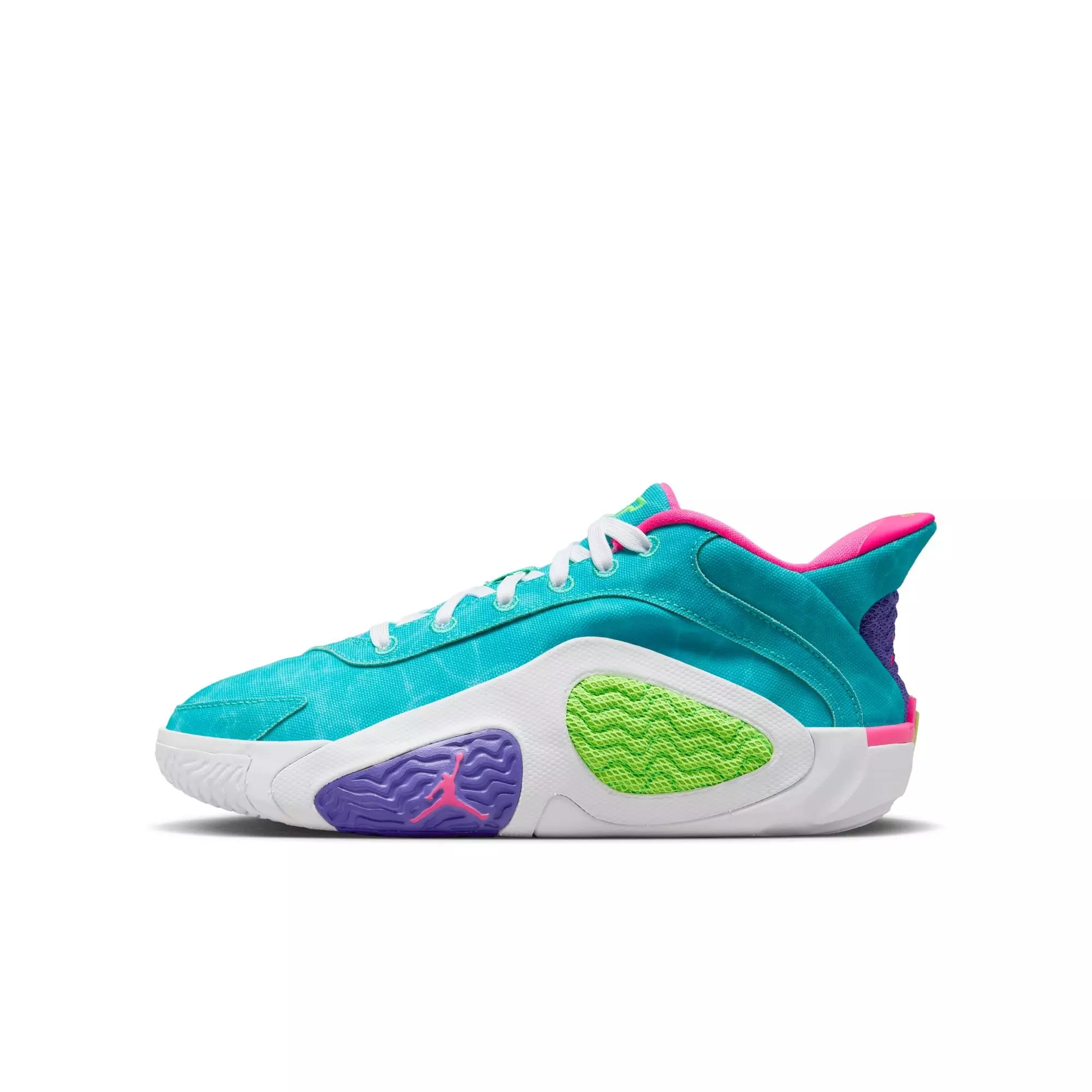 Jordan Tatum 2 "Wavy Deuce" Grade School Kids' Basketball Shoe - GREEN STRIKE/WHITE/HYPER PINK