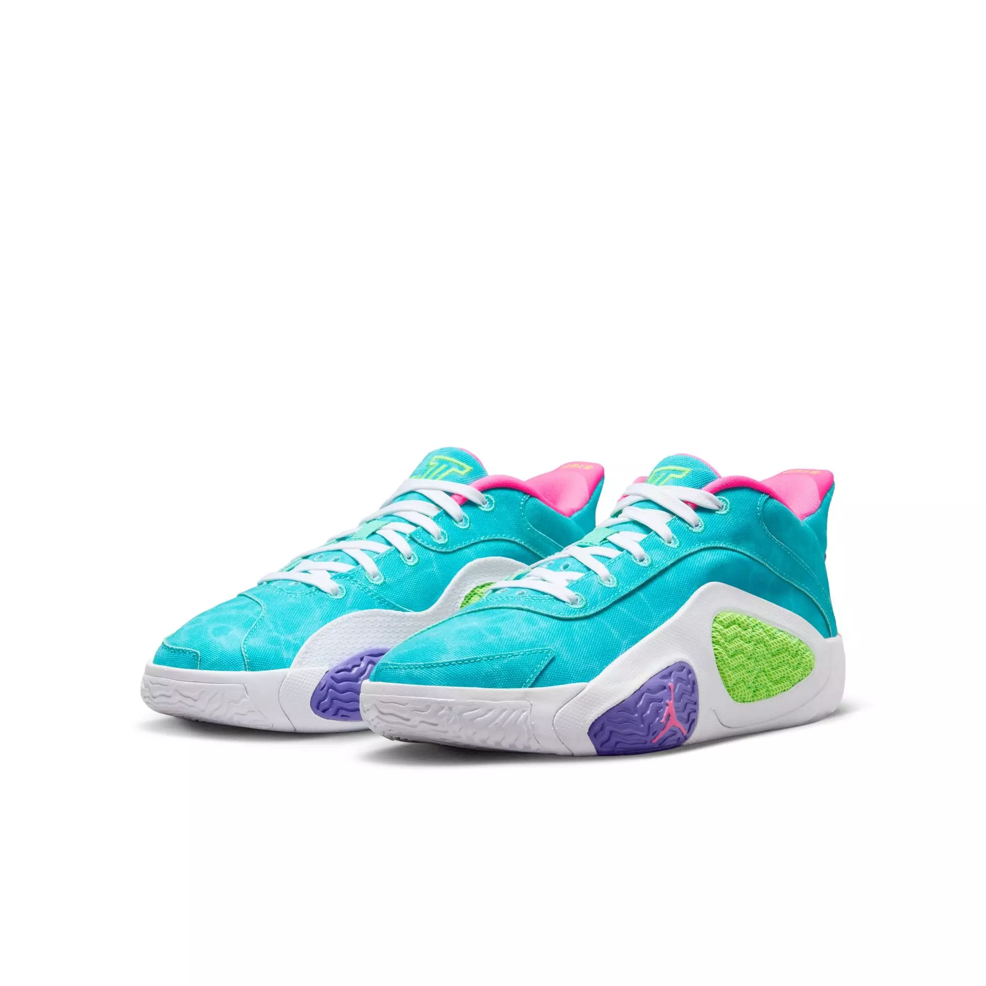 Jordan Tatum 2 "Wavy Deuce" Grade School Kids' Basketball Shoe - GREEN STRIKE/WHITE/HYPER PINK