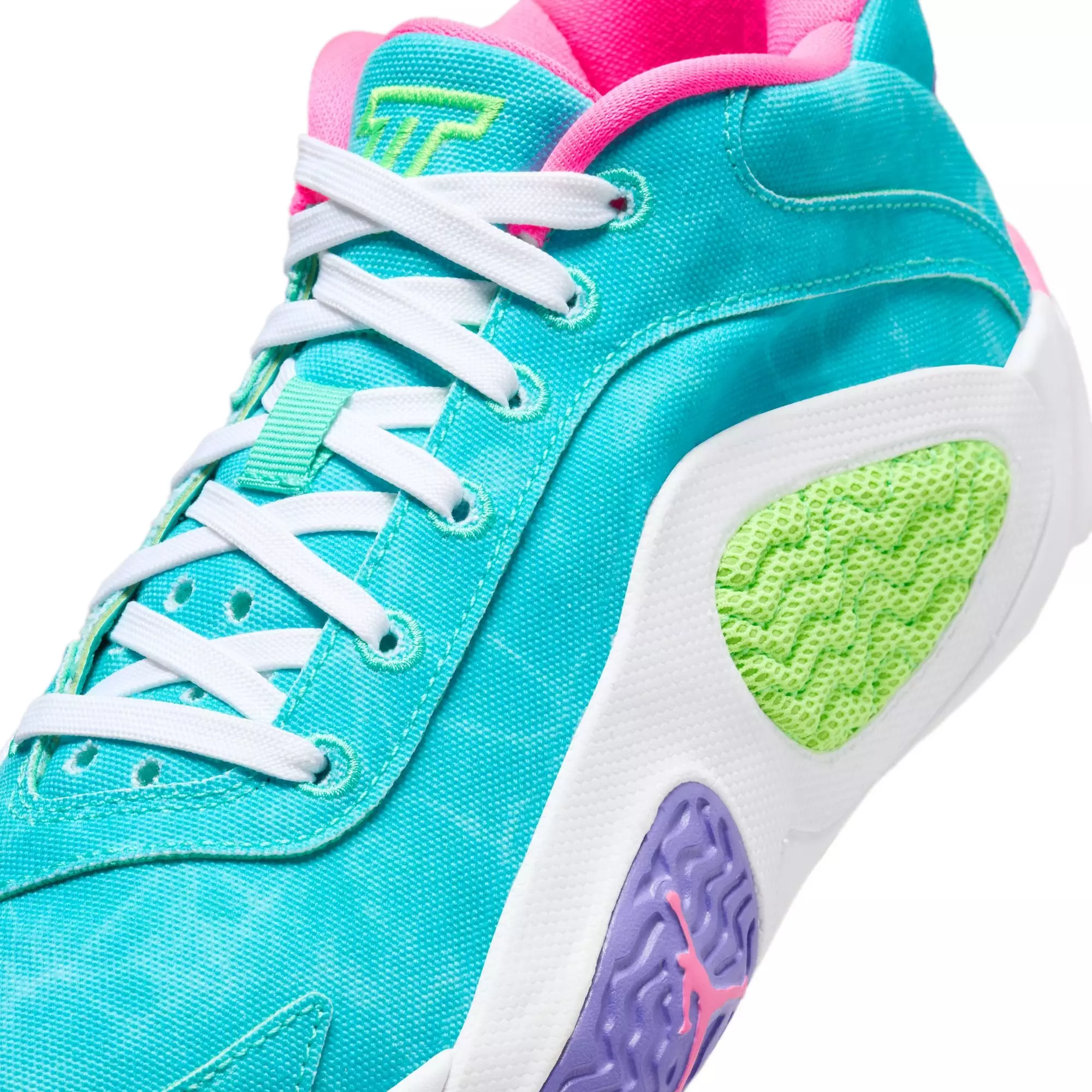 Jordan Tatum 2 "Wavy Deuce" Grade School Kids' Basketball Shoe - GREEN STRIKE/WHITE/HYPER PINK