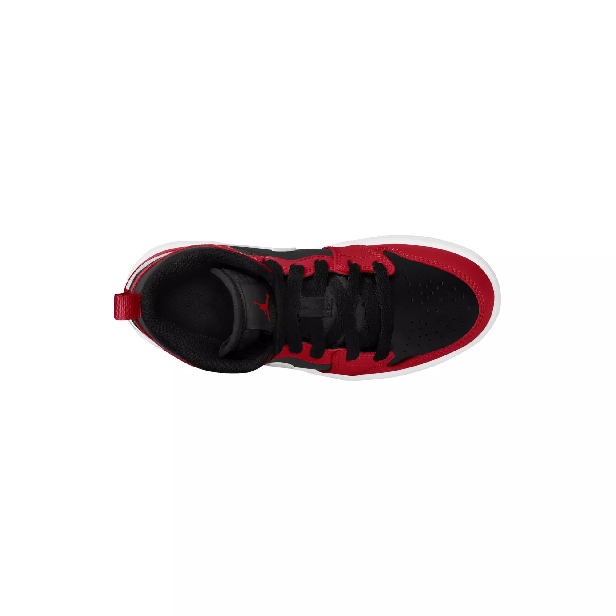 Jordan 1 Mid "Black/White/Gym Red" Preschool Boys' Shoe - RED/BLACK/WHITE