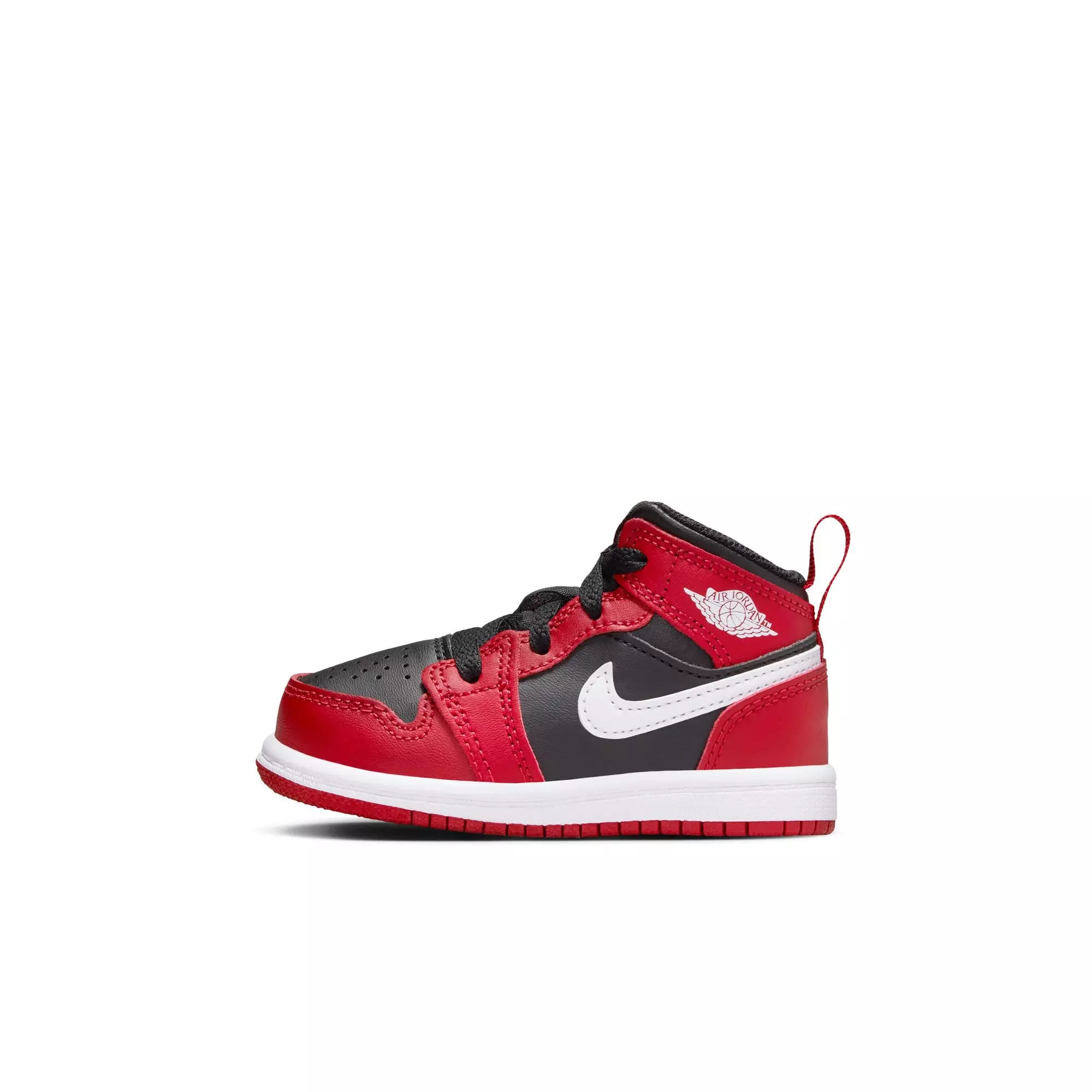 Jordan 1 Mid "Black/White/Gym Red" Toddler Boys' Shoe - RED/BLACK/WHITE