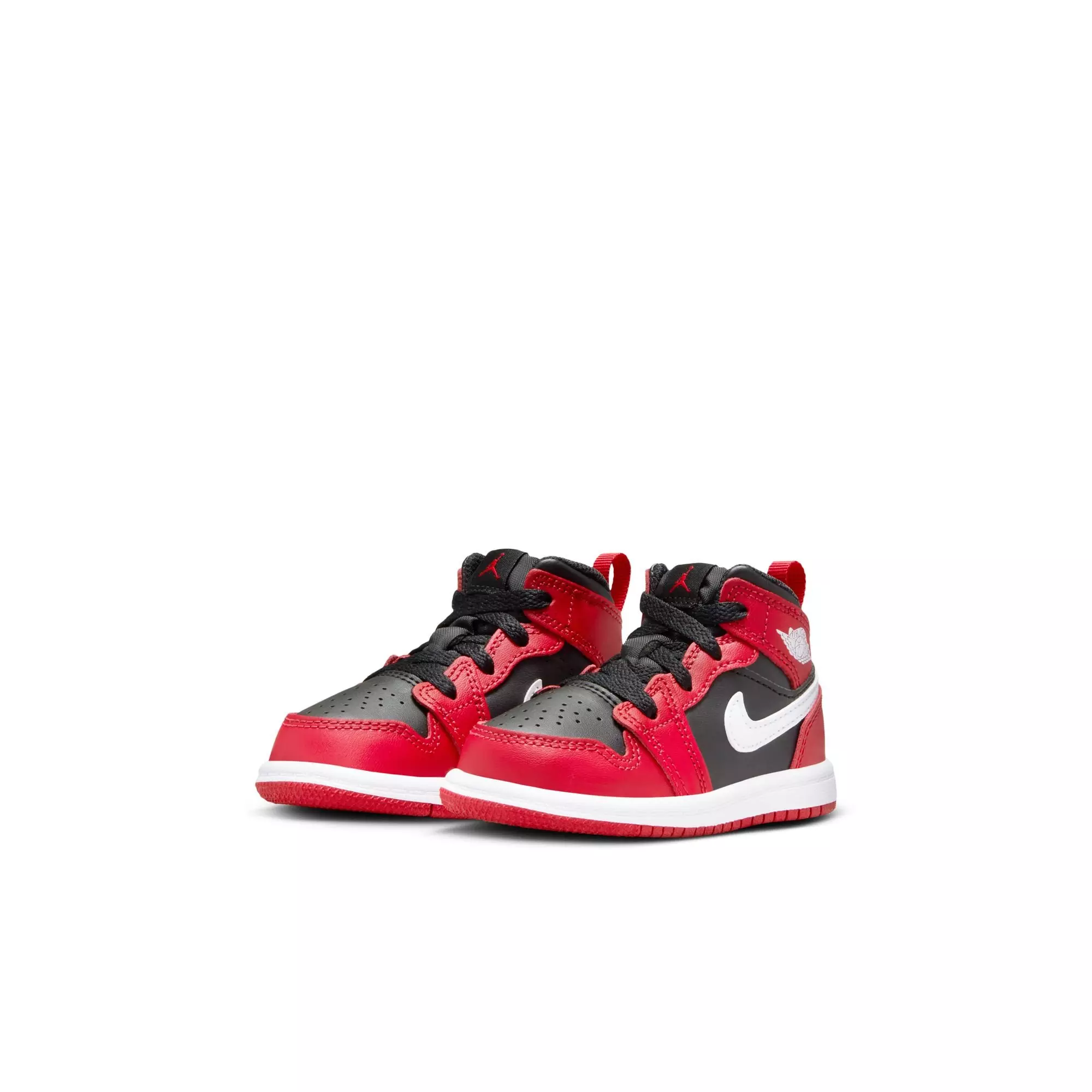Jordan 1 Mid "Black/White/Gym Red" Toddler Boys' Shoe - RED/BLACK/WHITE