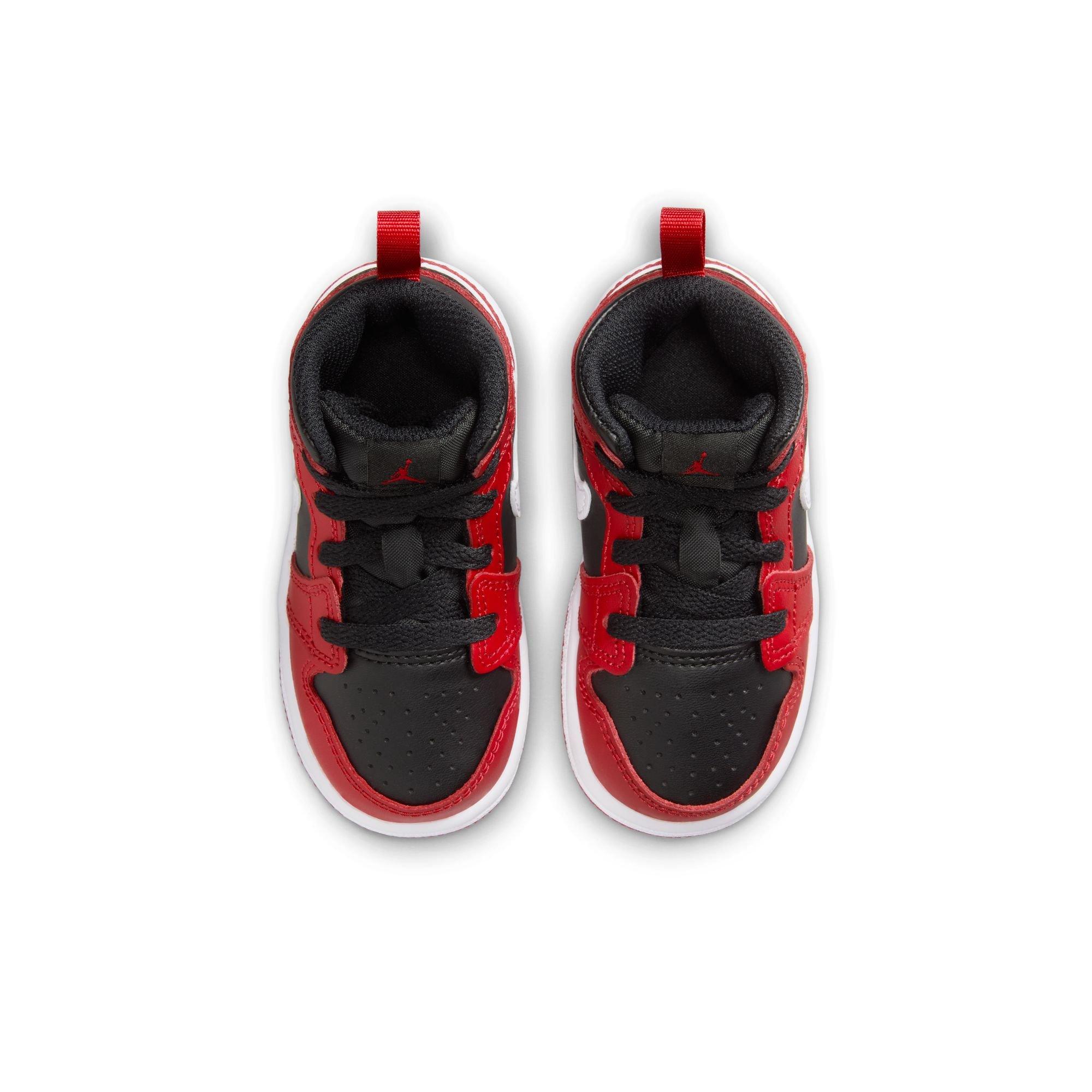 Jordan 1 Mid Toddler Boys' "Black/White/Gym Red" Shoe