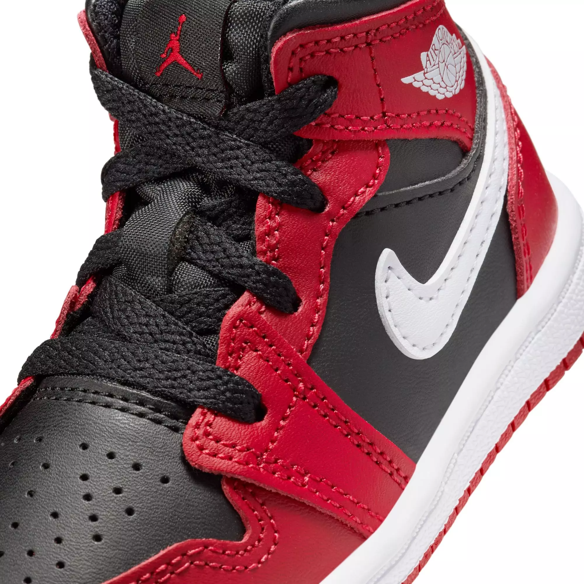 Jordan 1 Mid "Black/White/Gym Red" Toddler Boys' Shoe - RED/BLACK/WHITE