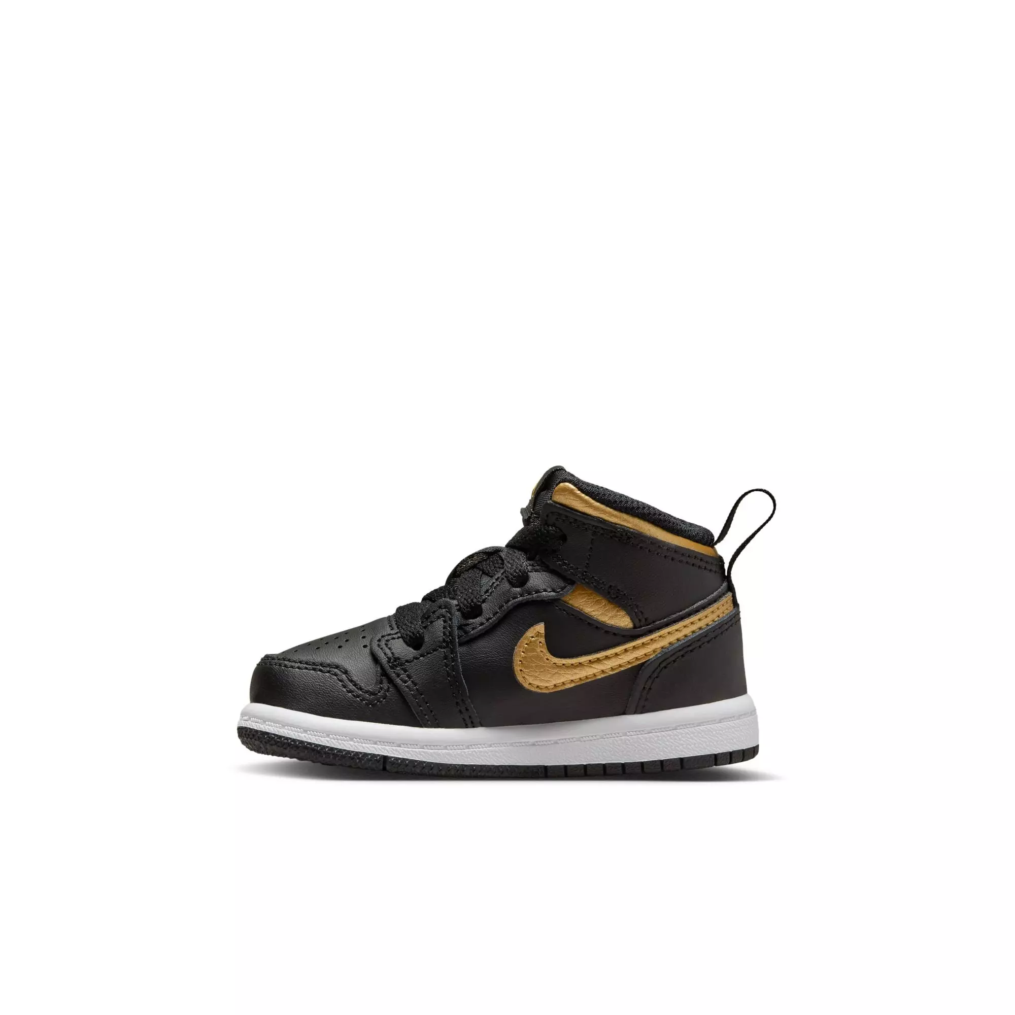 Jordan 1 Mid "Black/Metallic Gold" Toddler Boys' Shoe - BLACK/GOLD