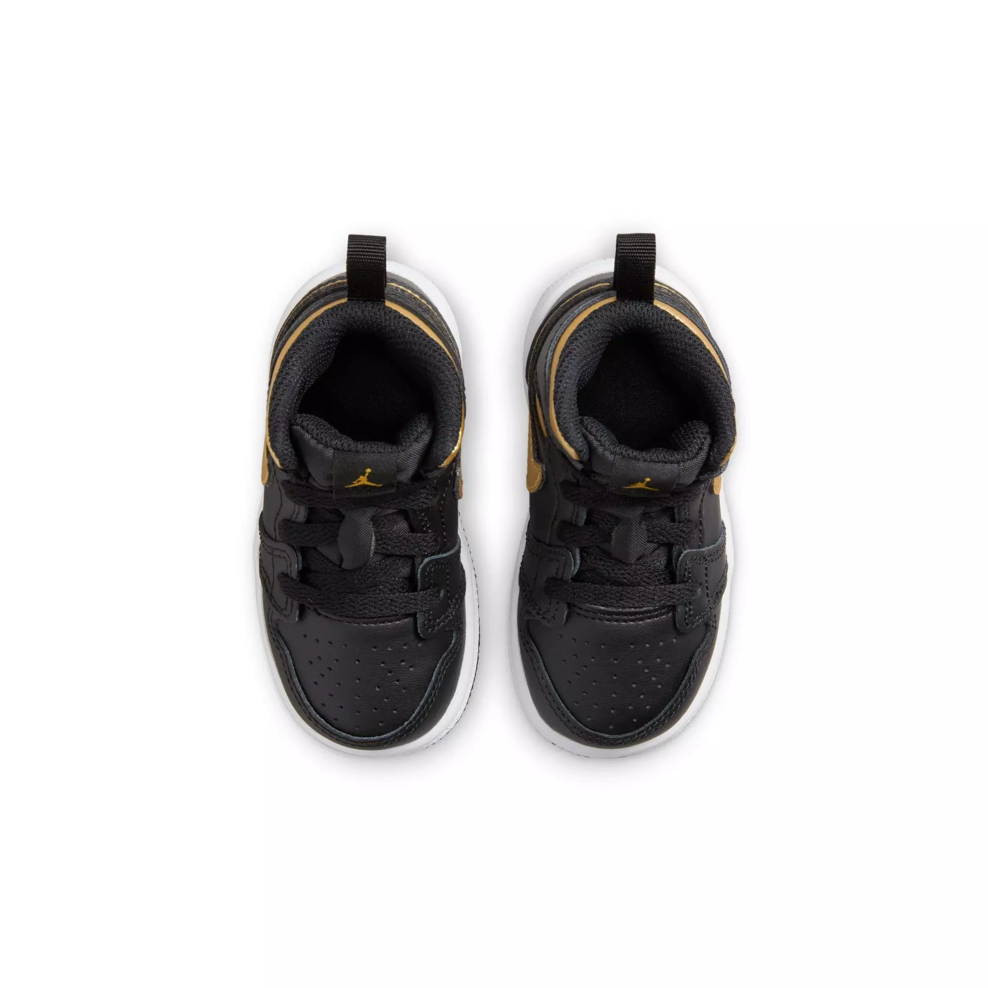Jordan 1 Mid "Black/Metallic Gold/White" Toddler Boys' Shoe - BLACK/GOLD