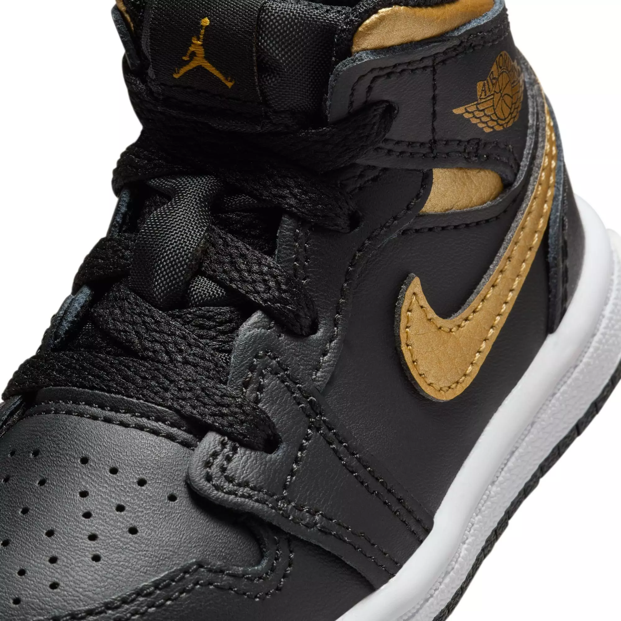 Jordan 1 Mid "Black/Metallic Gold" Toddler Boys' Shoe - BLACK/GOLD