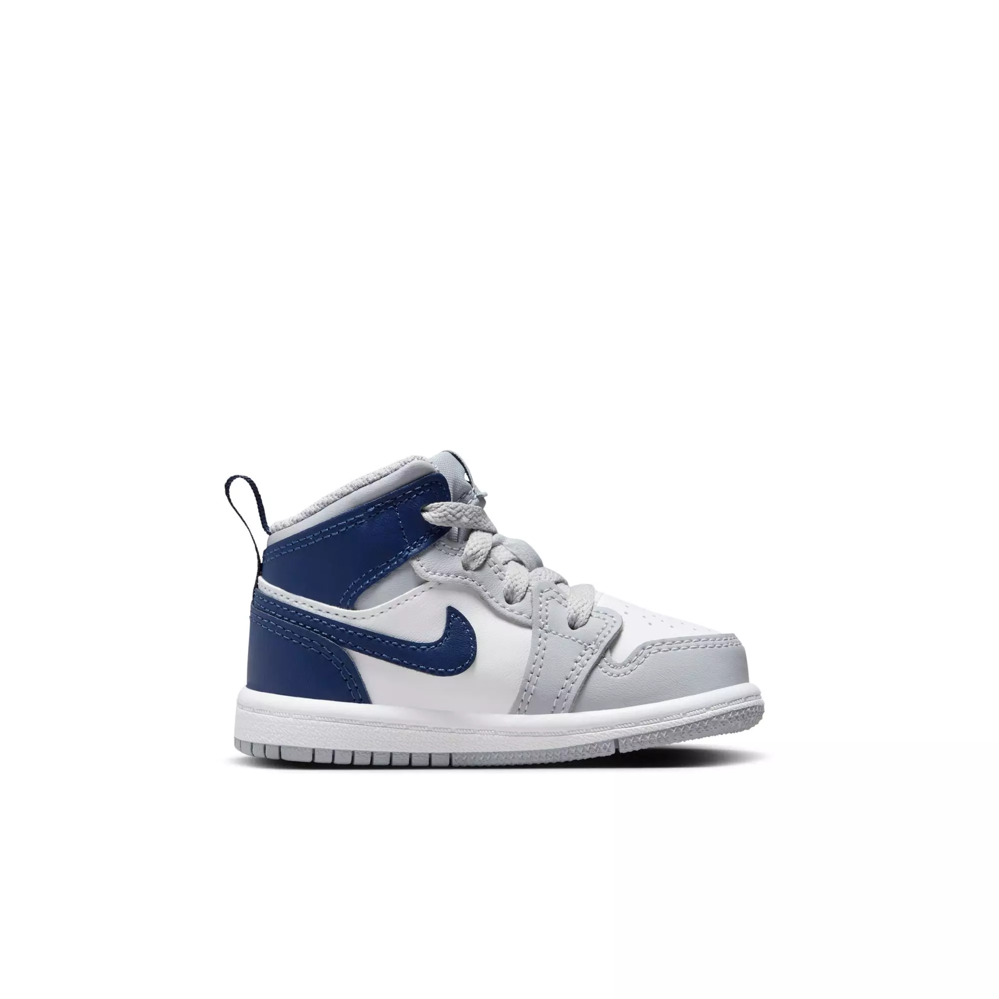 Jordan 1 Mid "White/Midnight Navy/Wolf Grey" Toddler Boys' Shoe - NAVY/GREY/WHITE