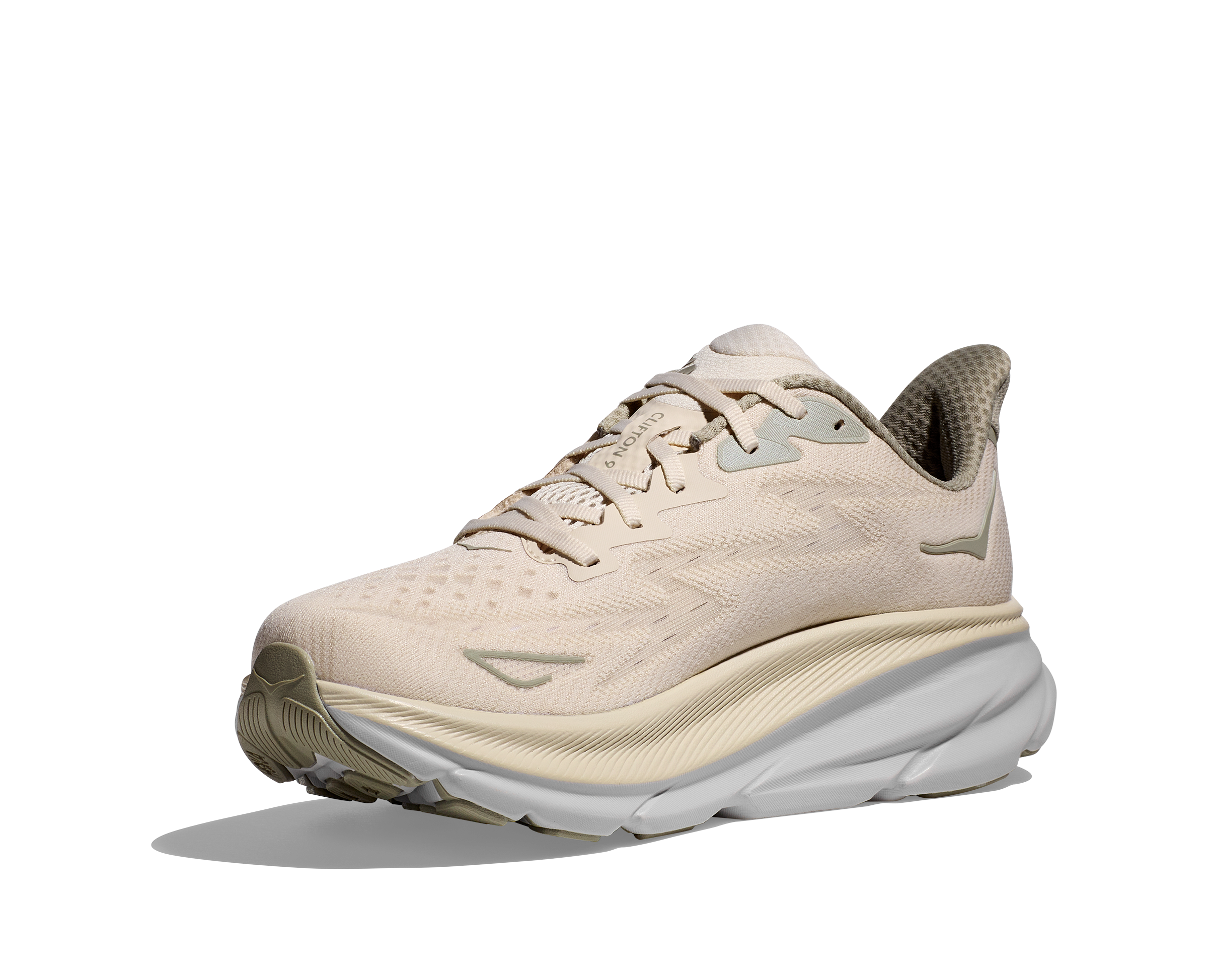 Hoka Clifton 9 "Oak/Alabaster" Men's Running Shoe - CREAM Thumbnail View 4