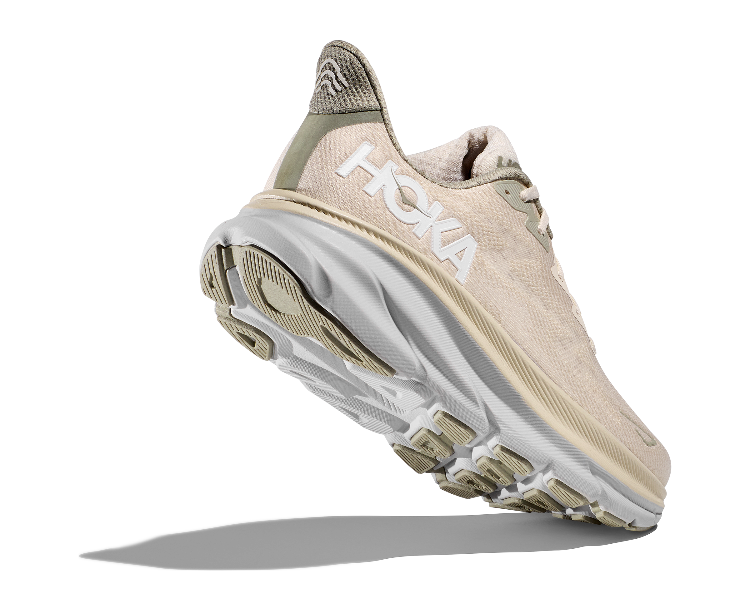 Hoka Clifton 9 "Oak/Alabaster" Men's Running Shoe - CREAM Thumbnail View 5