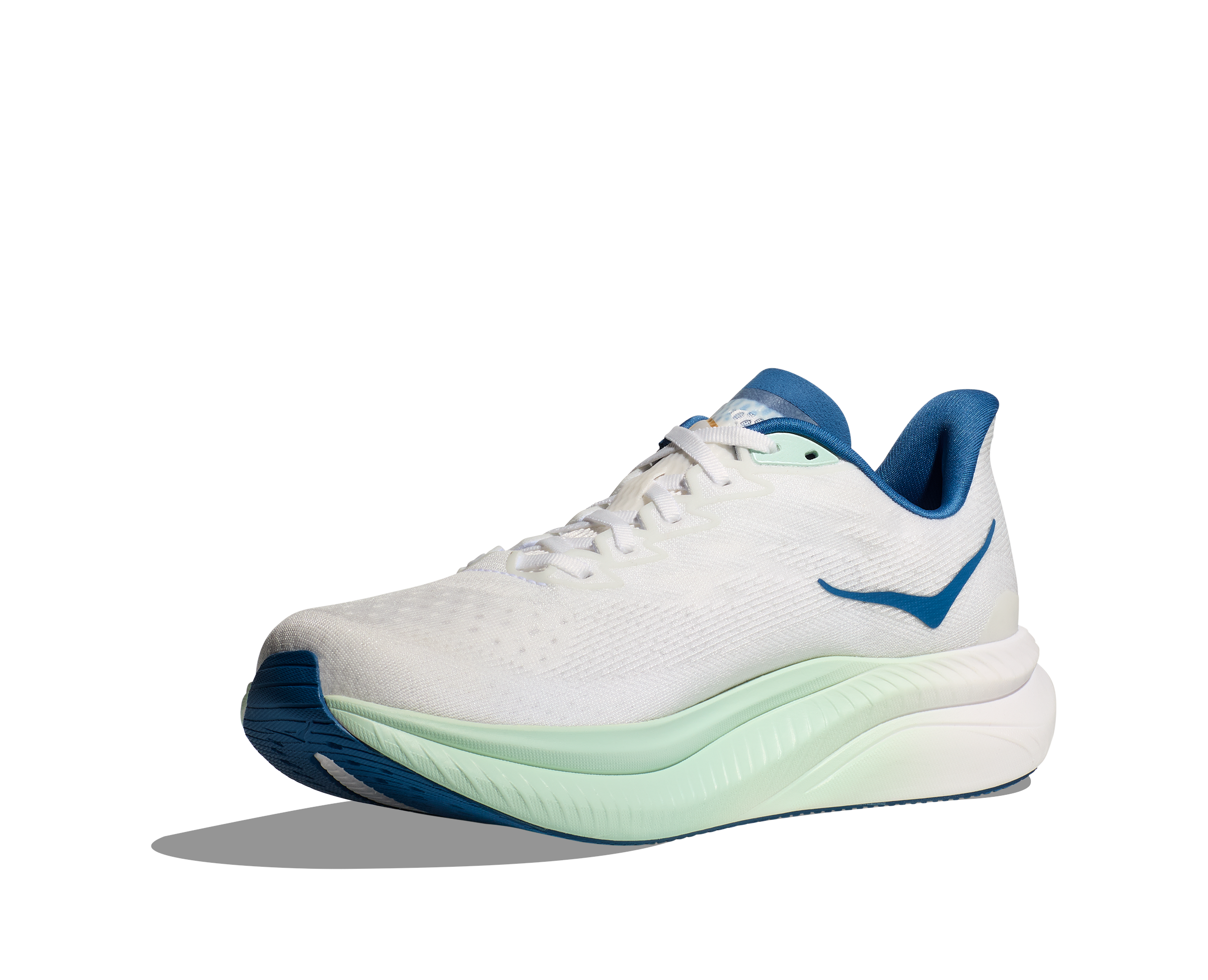 Hoka Mach 6 "White/Gold/Teal" Men's Running Shoe - WHITE/GOLD Thumbnail View 5