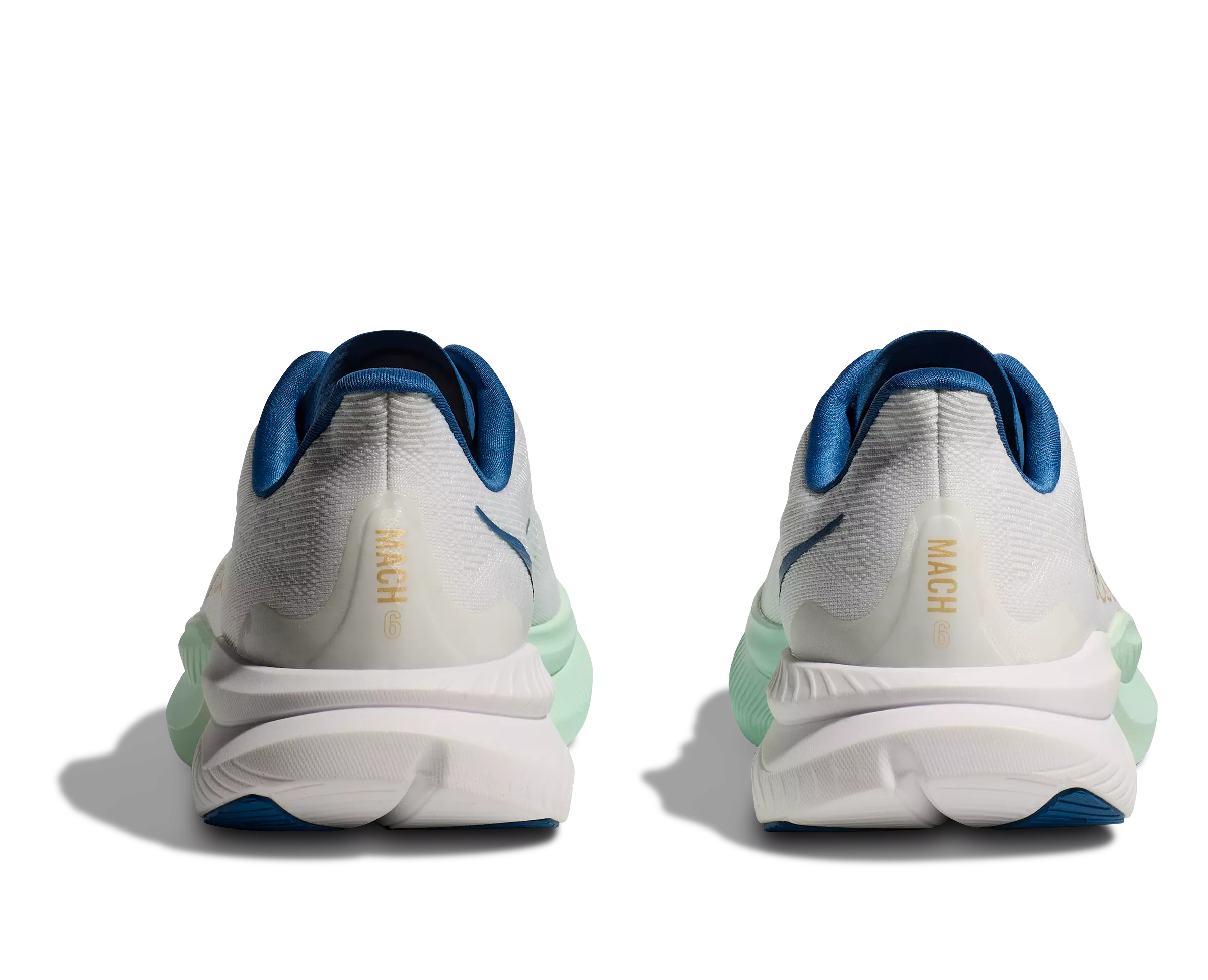 Hoka Mach 6 "White/Gold/Teal" Men's Running Shoe - WHITE/GOLD