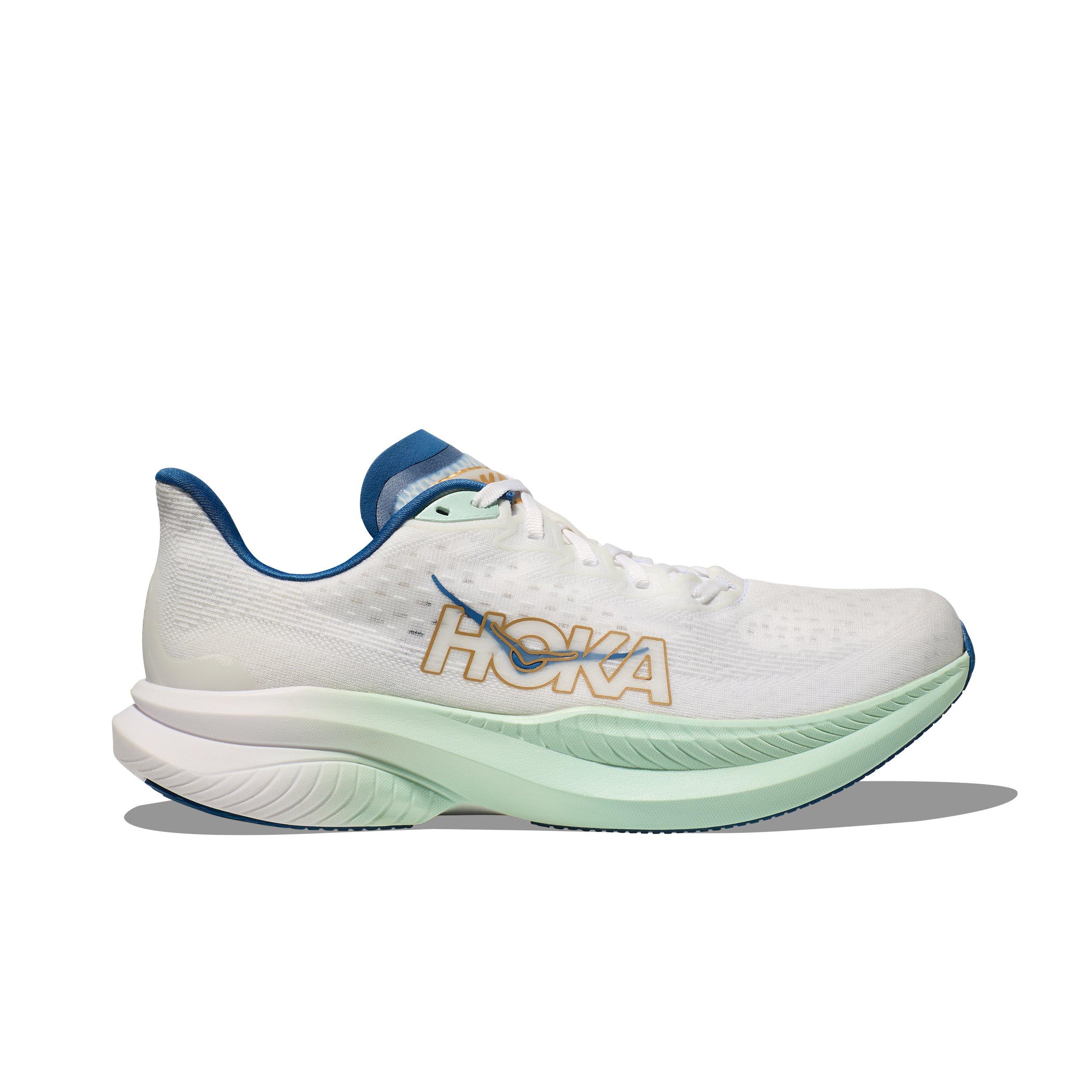 Hoka Mach 6 "White/Gold/Teal" Men's Running Shoe - WHITE/GOLD Thumbnail View 1