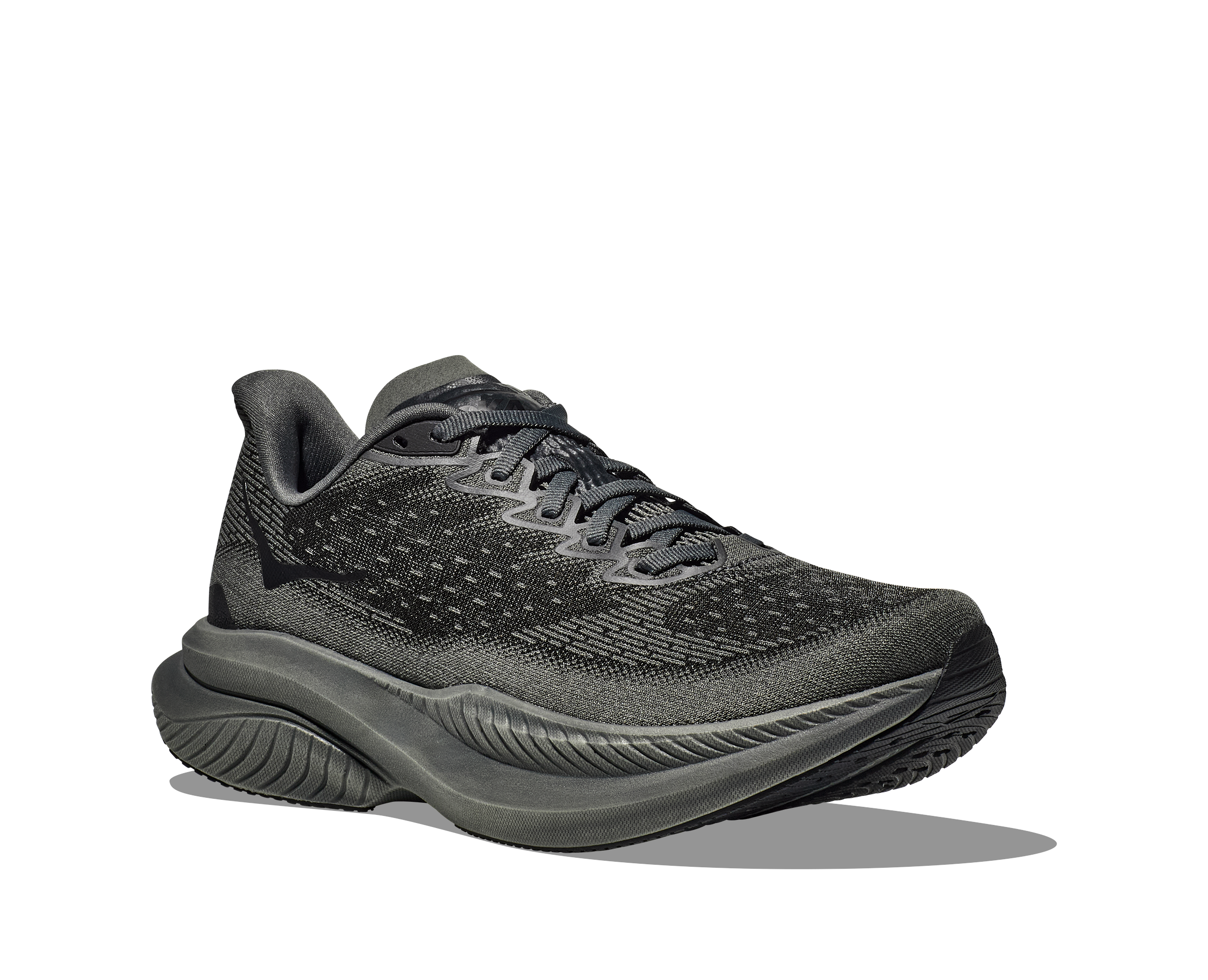HOKA ONE ONE NIB Men\'s Black/White Mach 6 Running Shoe. Size 12D.  H-070 Men main image 2
