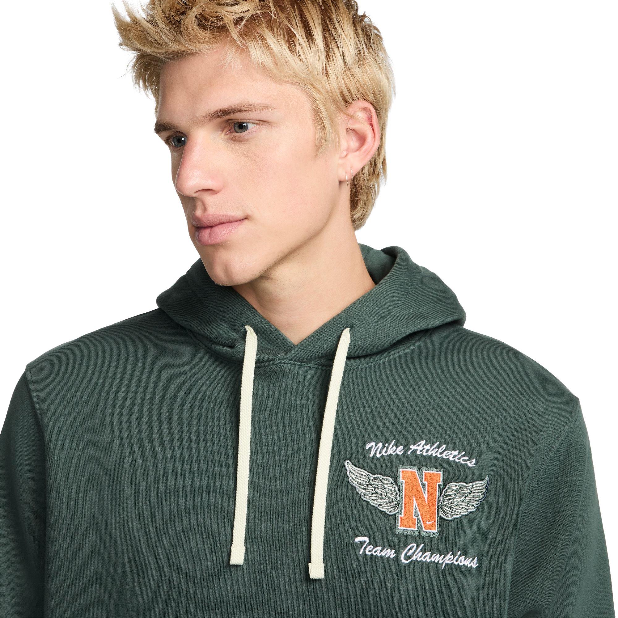 Nike Men's Sportswear Club Fleece Pullover Hoodie-Green - GREEN Thumbnail View 3