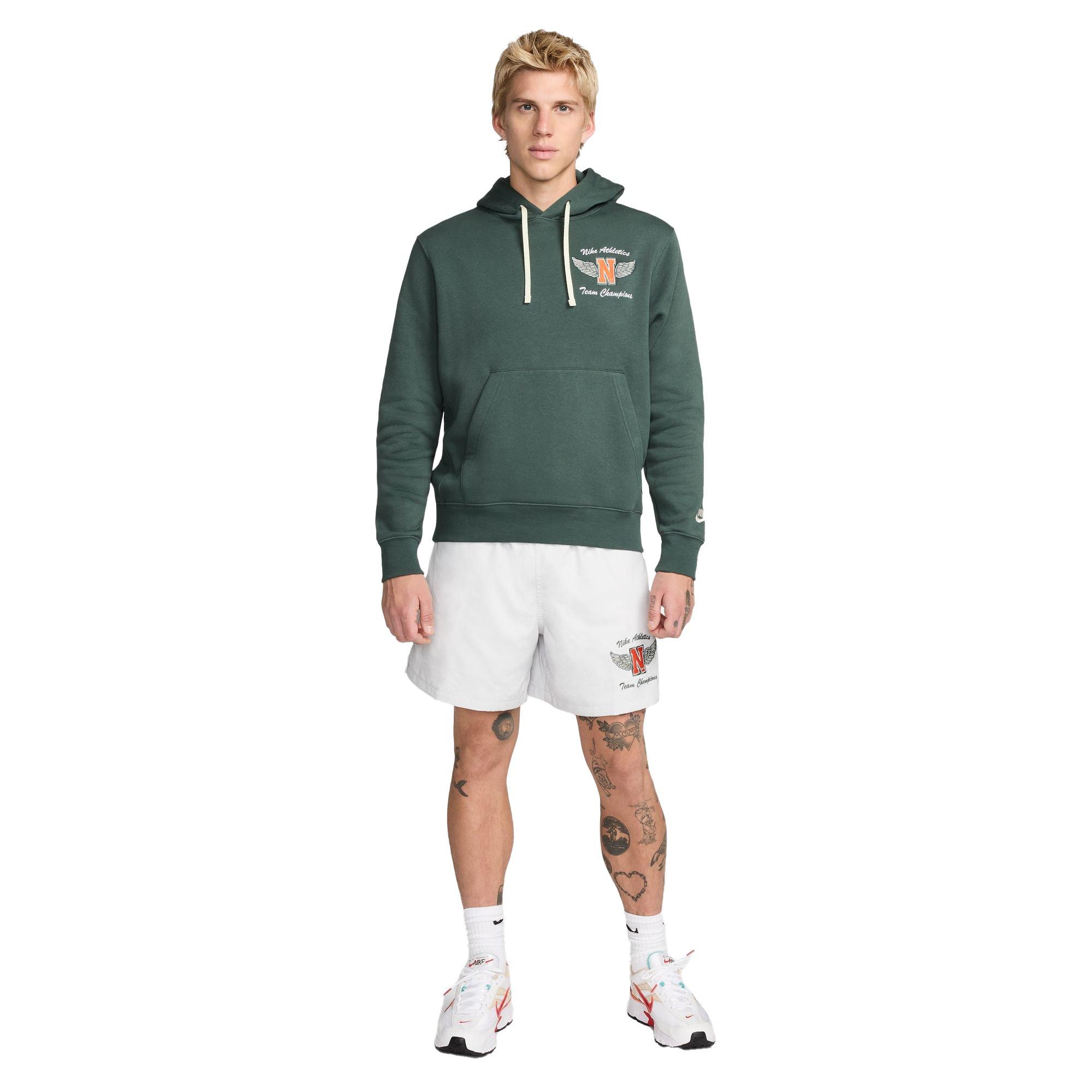 Nike Men's Sportswear Club Fleece Pullover Hoodie-Green - GREEN Thumbnail View 7