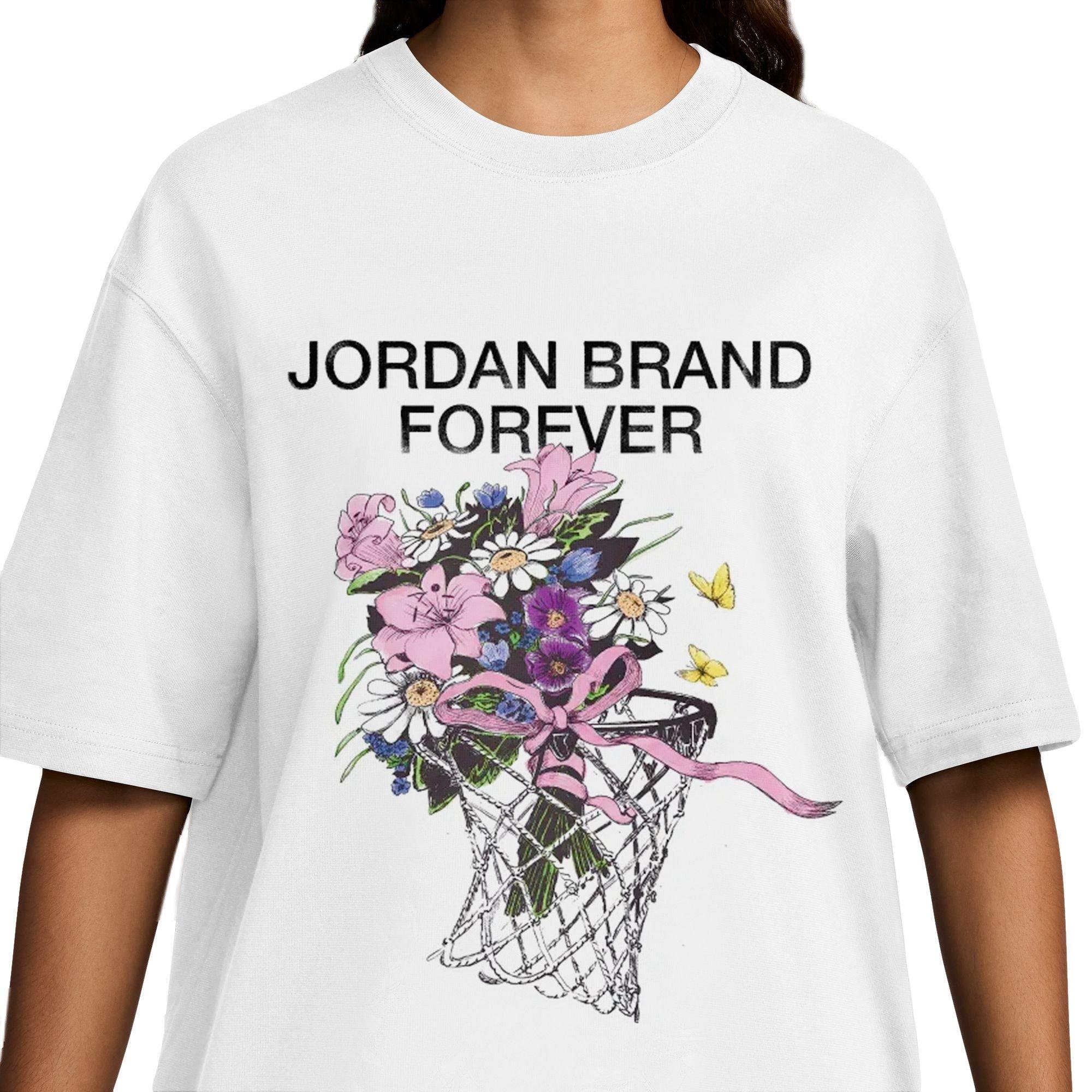 Jordan Women's Floral Graphic Tee - White/Bordeaux - WHITE/BURGUNDY Thumbnail View 3