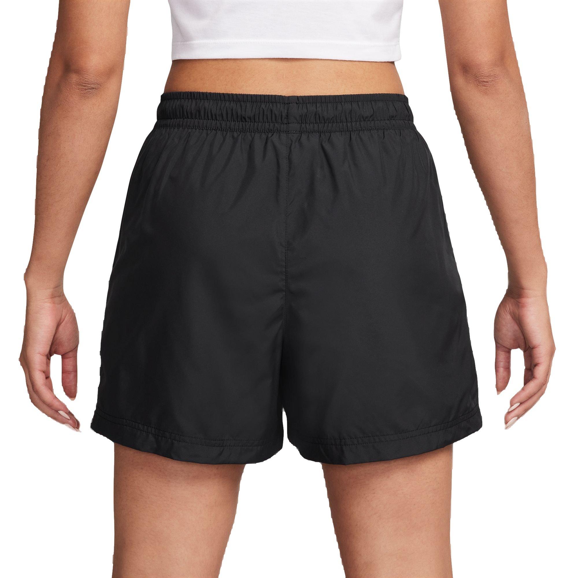 Nike Women's Sportswear Essential Mid-Rise Woven Shorts - BLACK Thumbnail View 2