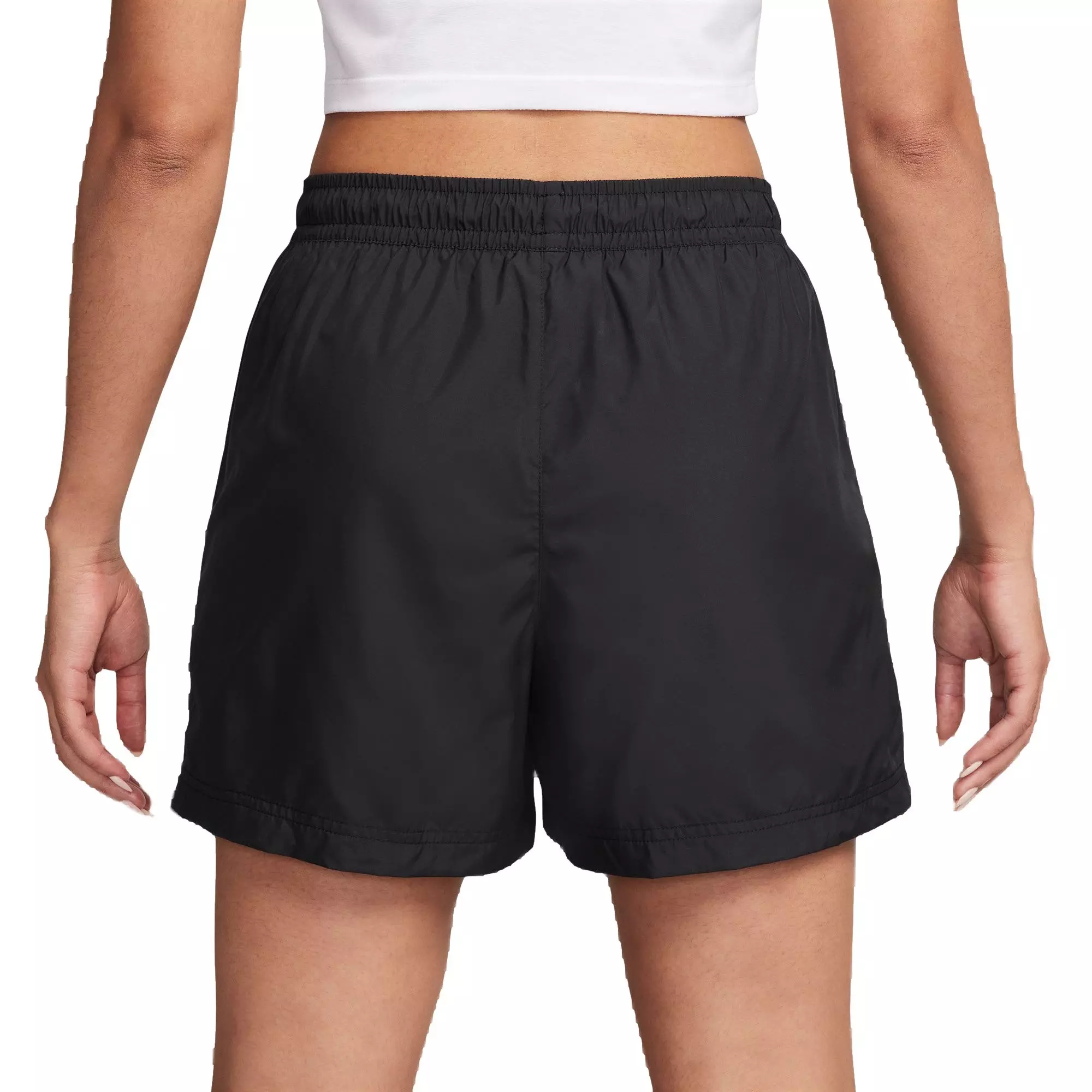 Nike Women's Sportswear Essential Mid-Rise Woven Shorts - BLACK