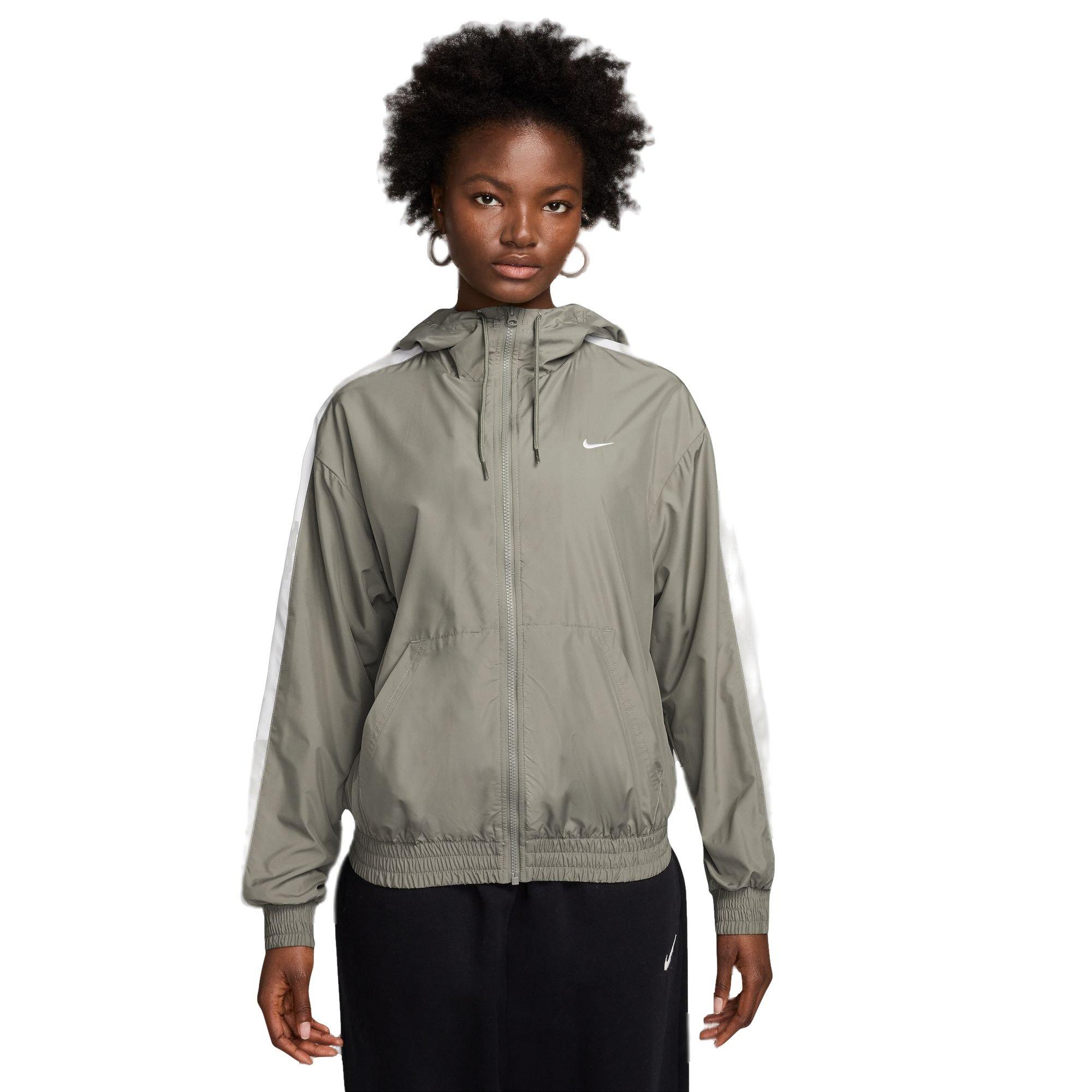 Nike Women's Sportswear Classic Wovens Loose UV Protection Hooded Jacket - GREEN Thumbnail View 1