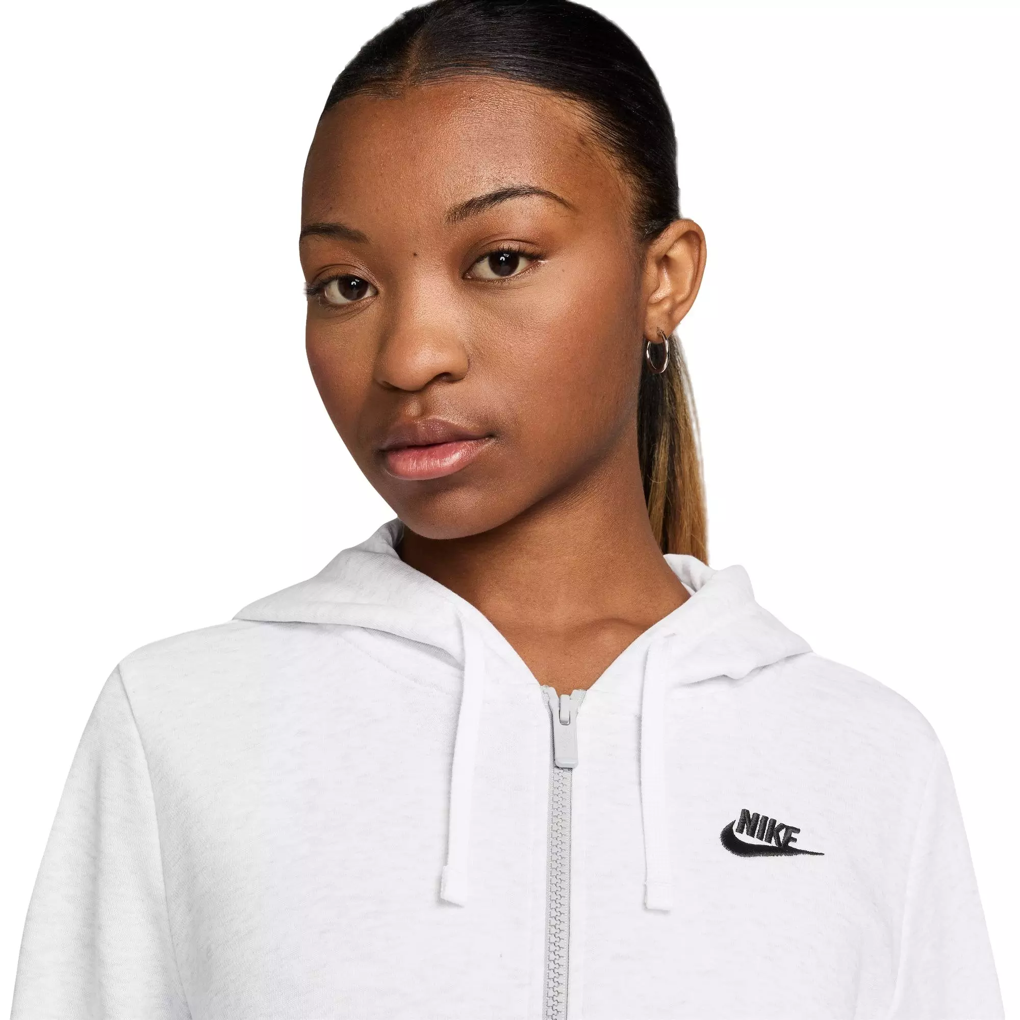 Nike Women's Sportswear Club Fleece Full-Zip Hoodie - GREY