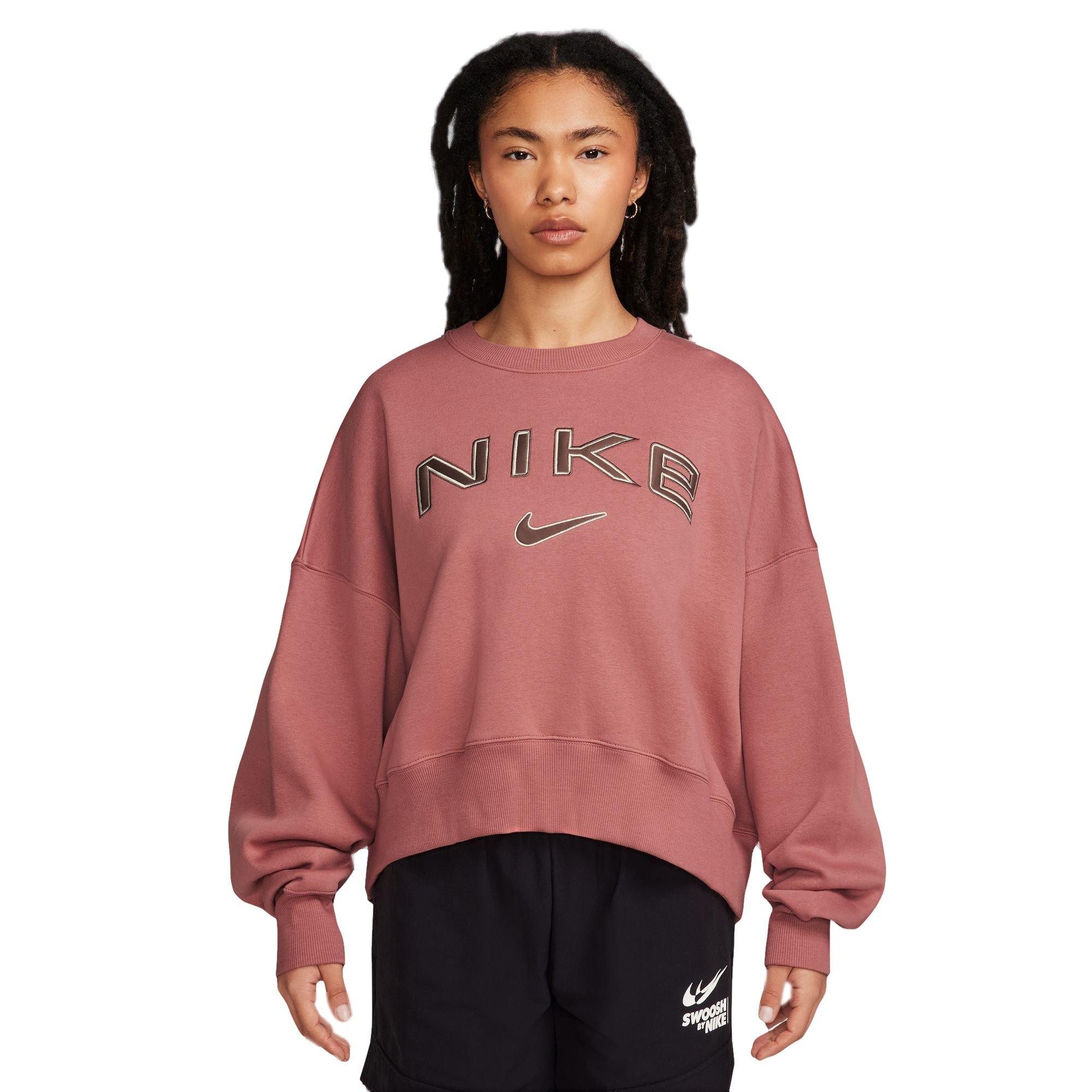 Nike Women's Phoenix Fleece Oversized Crew - Canyon - PINK Thumbnail View 1