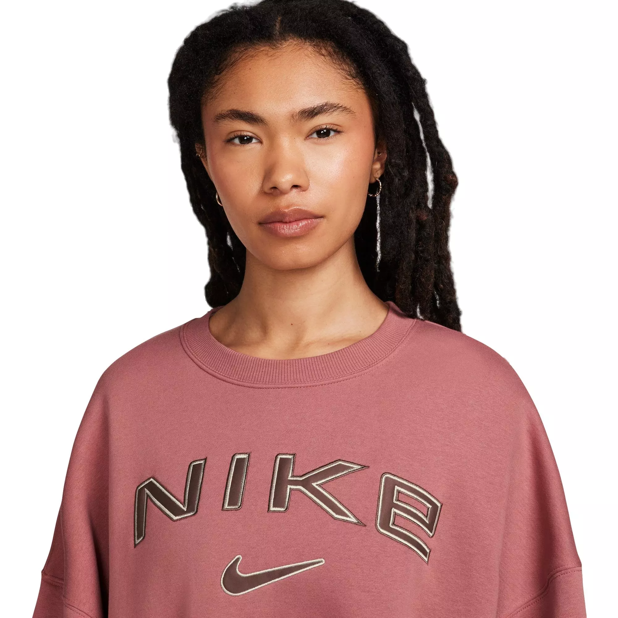 Nike Women's Phoenix Fleece Oversized Crew - Canyon - PINK