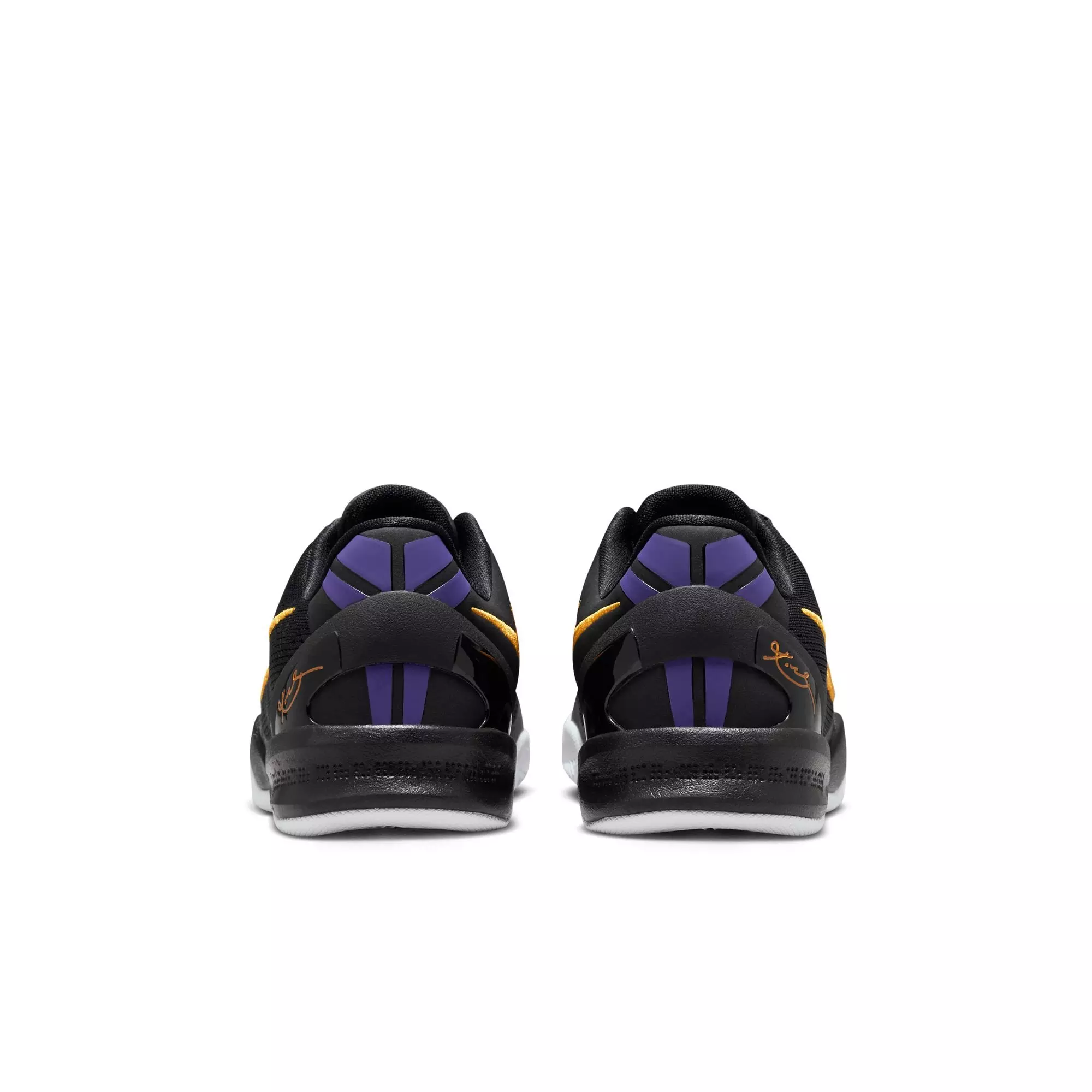 Nike Kobe 8 "Lakers Away" Grade School Kids' Basketball Shoe - BLACK/UNIVERSITY GOLD/COURT PURPLE