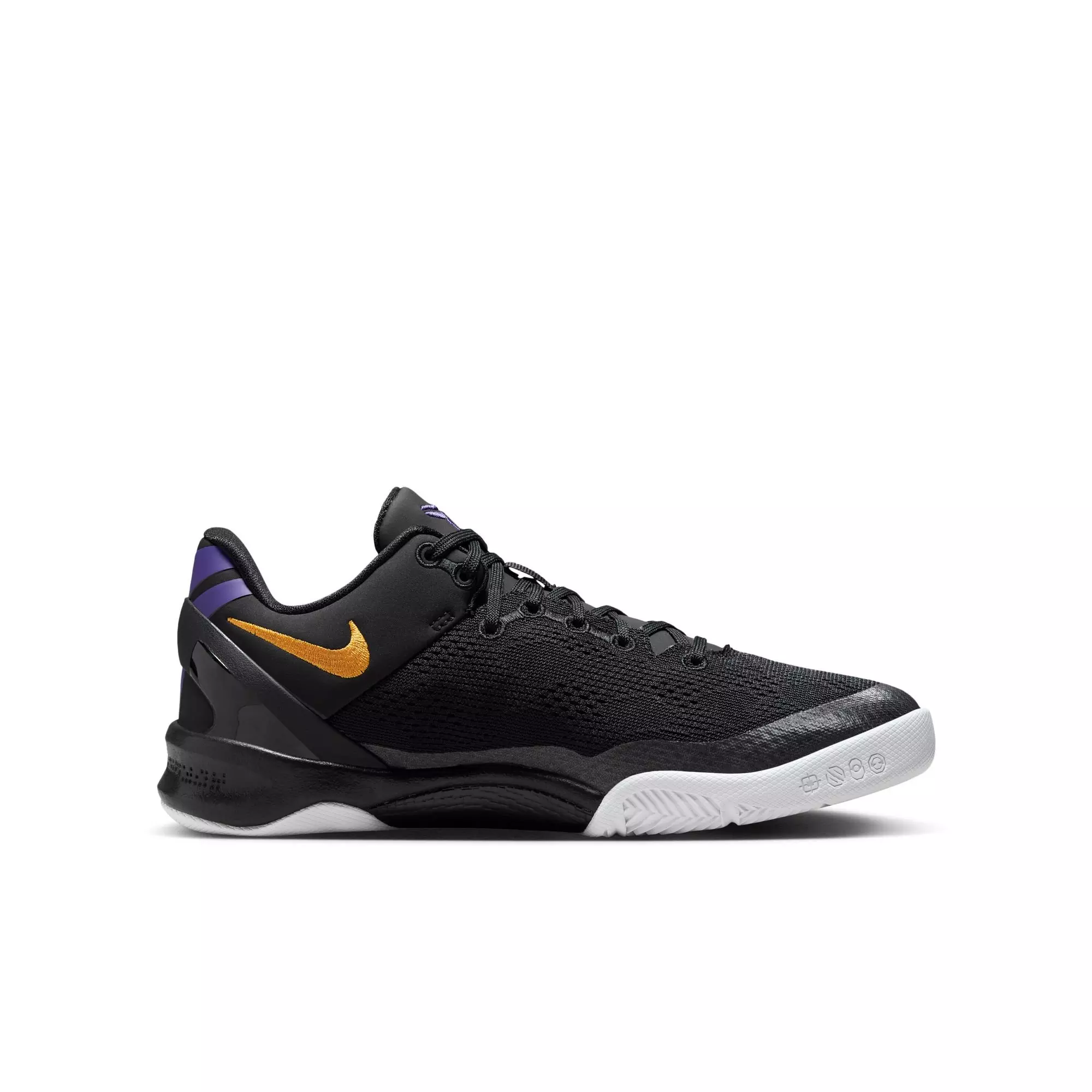 Nike Kobe 8 "Lakers Away" Grade School Kids' Basketball Shoe - BLACK/UNIVERSITY GOLD/COURT PURPLE