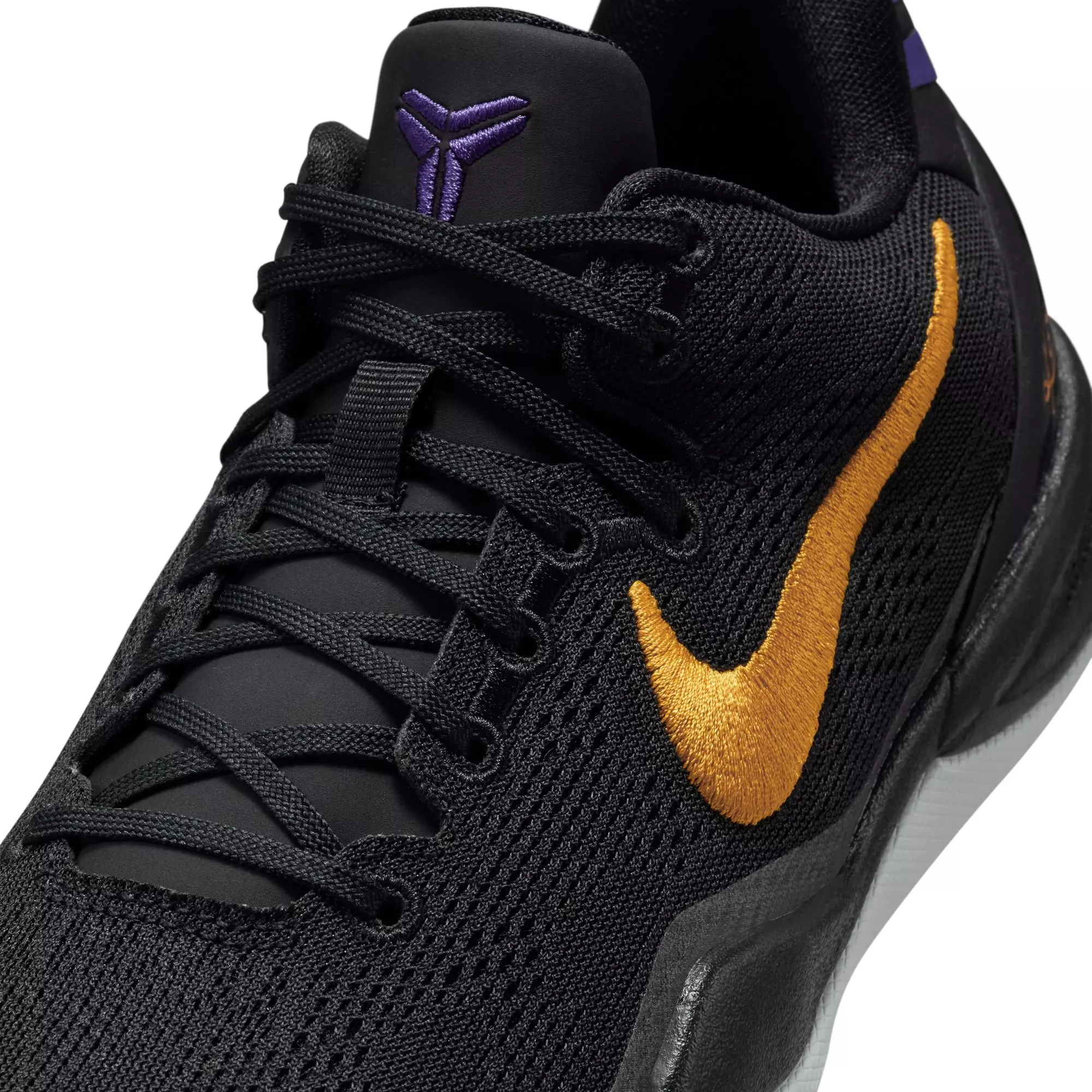 Nike Kobe 8 "Lakers Away" Grade School Kids' Basketball Shoe - BLACK/UNIVERSITY GOLD/COURT PURPLE