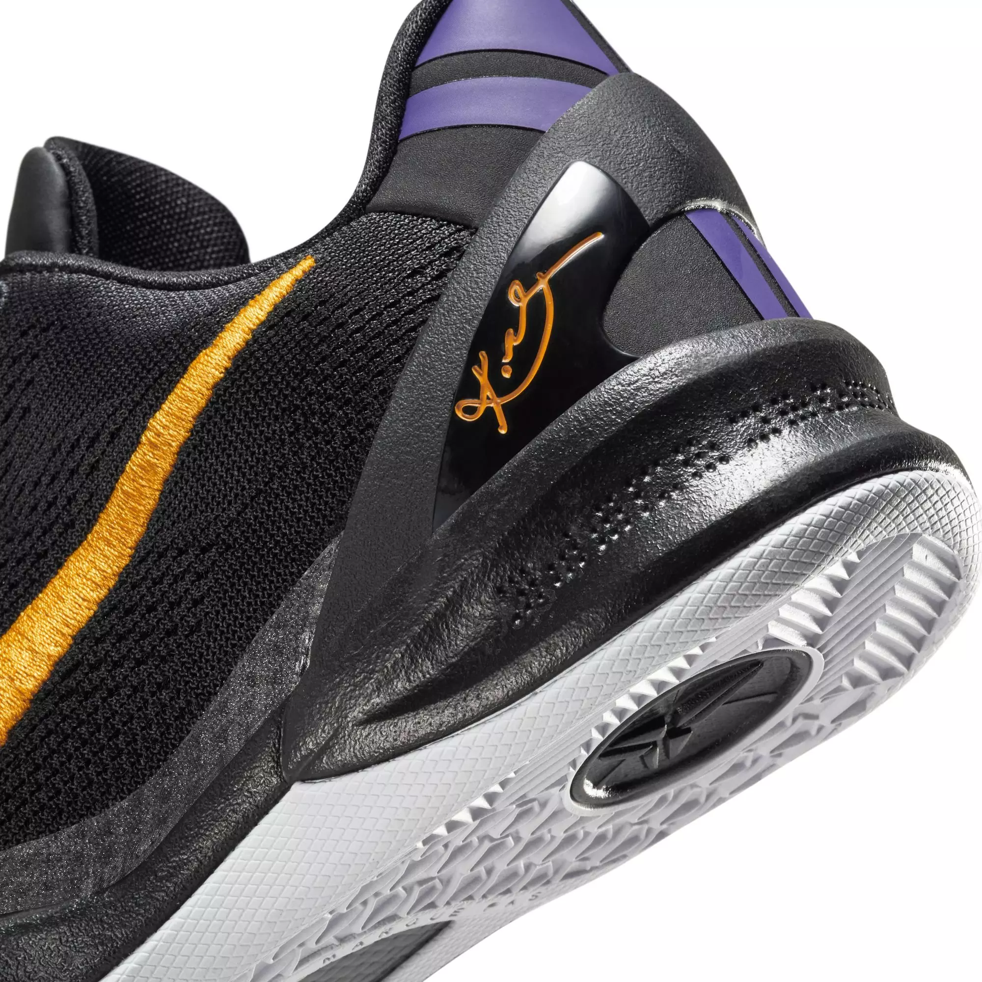 Nike Kobe 8 "Lakers Away" Grade School Kids' Basketball Shoe - BLACK/UNIVERSITY GOLD/COURT PURPLE