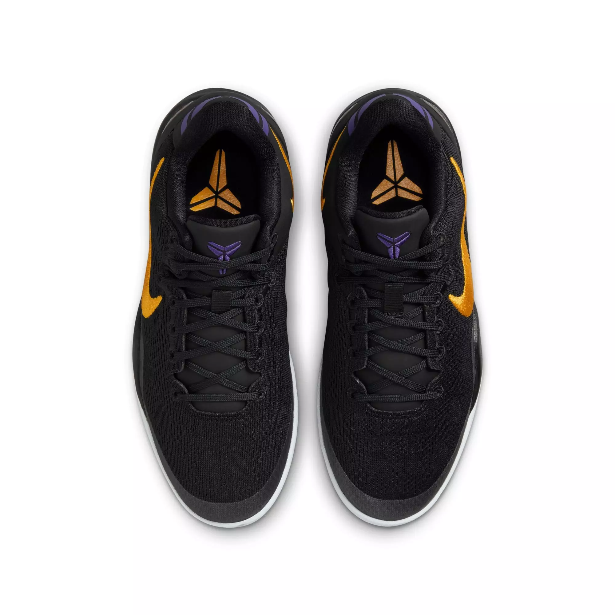 Nike Kobe 8 "Lakers Away" Grade School Kids' Basketball Shoe - BLACK/UNIVERSITY GOLD/COURT PURPLE