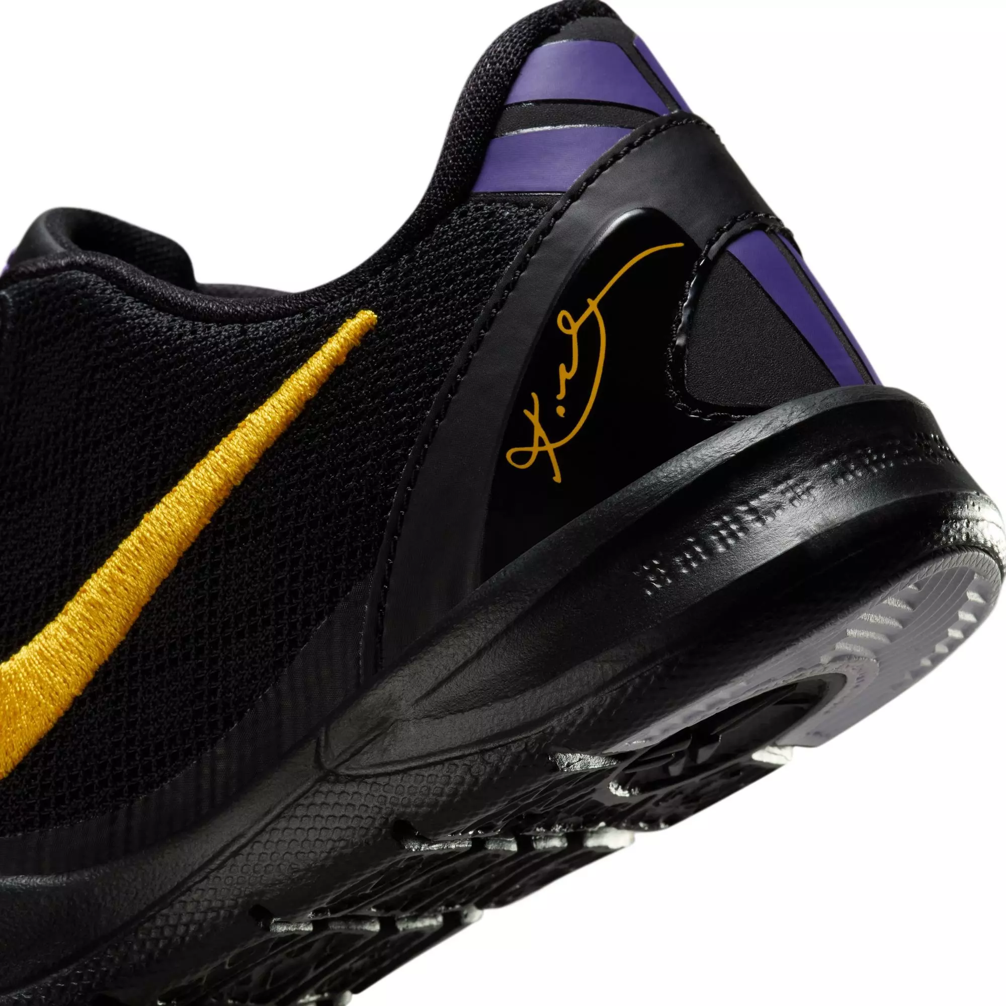 Nike Kobe 8 "Lakers Away" Preschool Kids' Basketball Shoe - BLACK/UNIVERSITY GOLD/COURT PURPLE