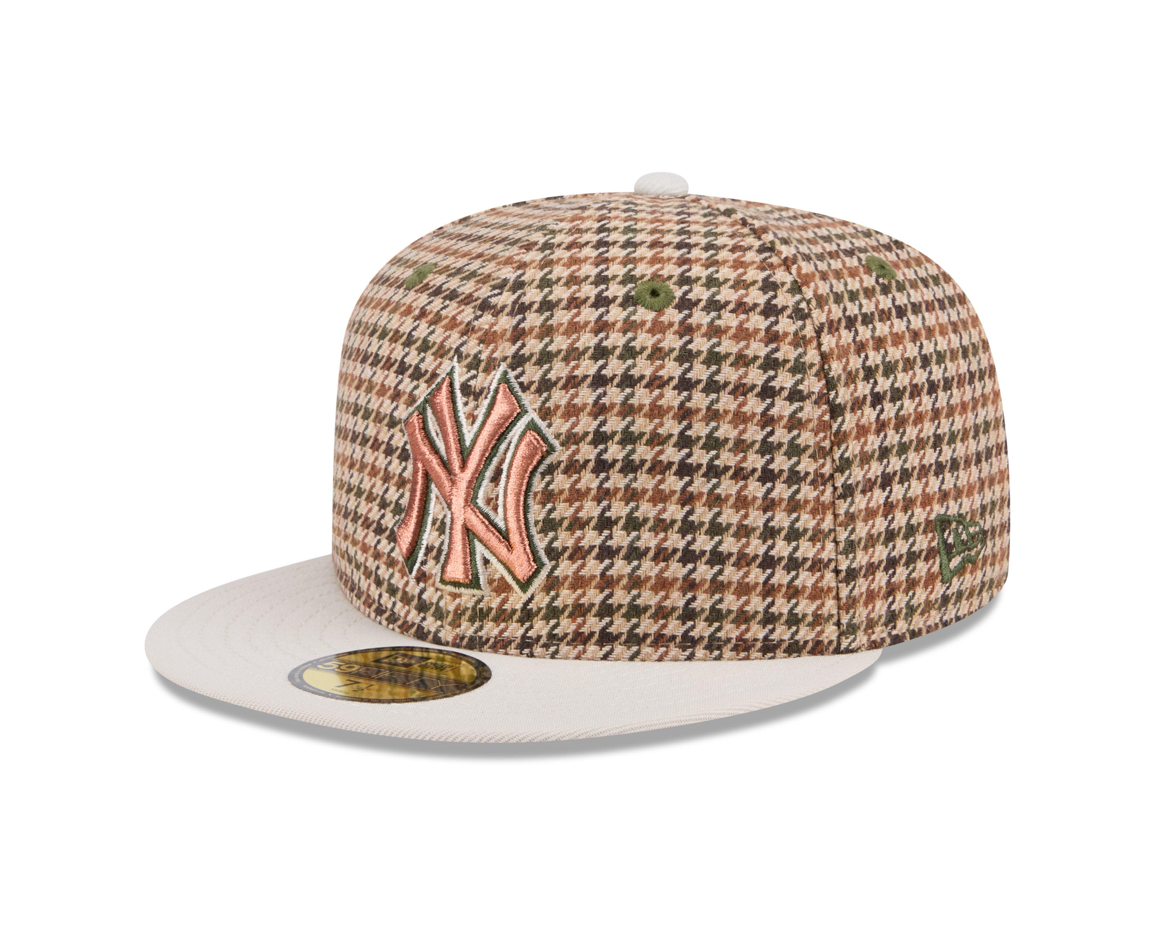 New Era New York Yankees 59FIFTY Houndstooth Fitted Cap-Brown