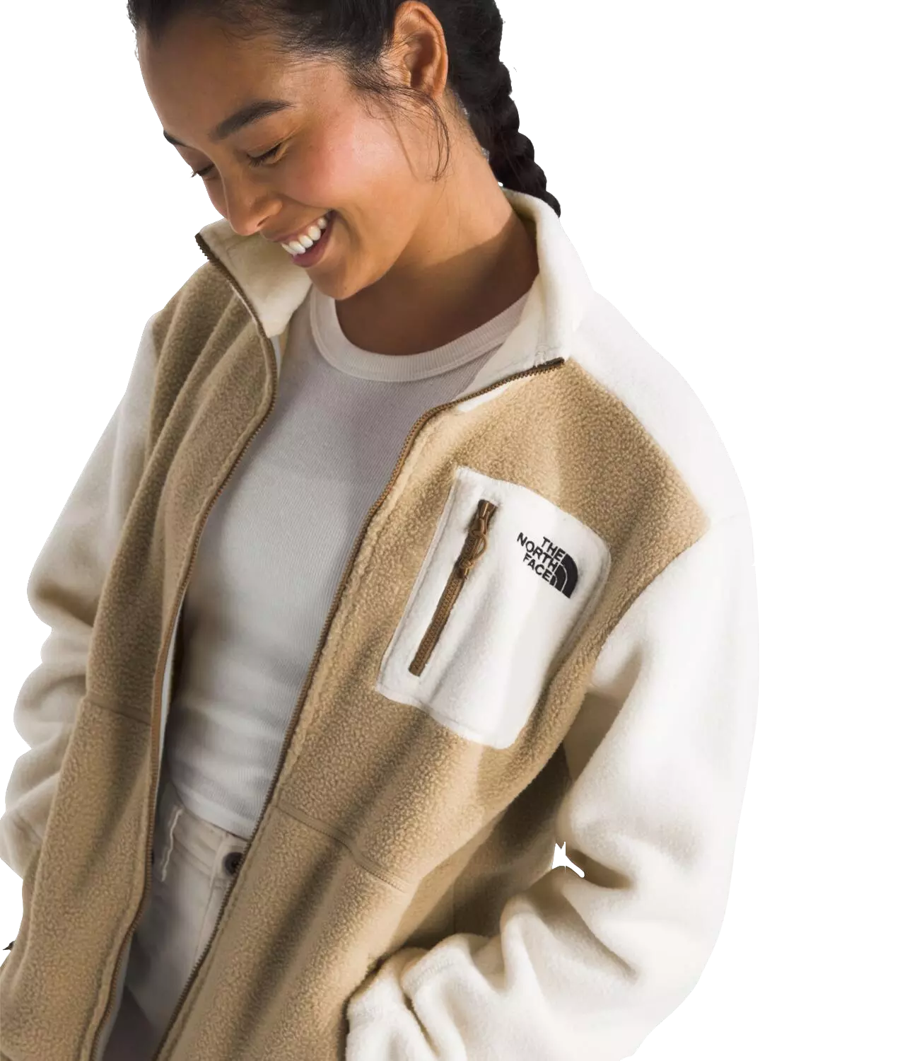 The North Face Women's Yumiori Full-Zip Jacket - White/Tan - TAN