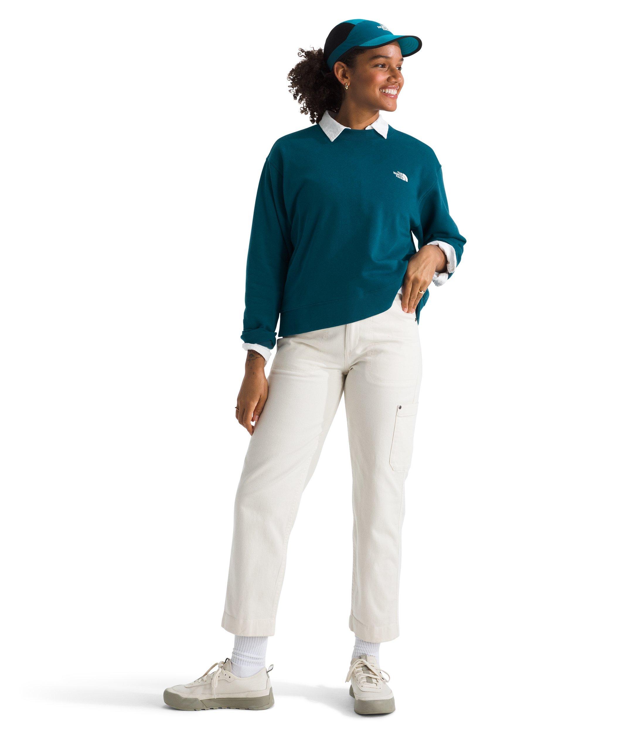 The North Face Women's Evolution Oversized Crew-Teal - TEAL Thumbnail View 3