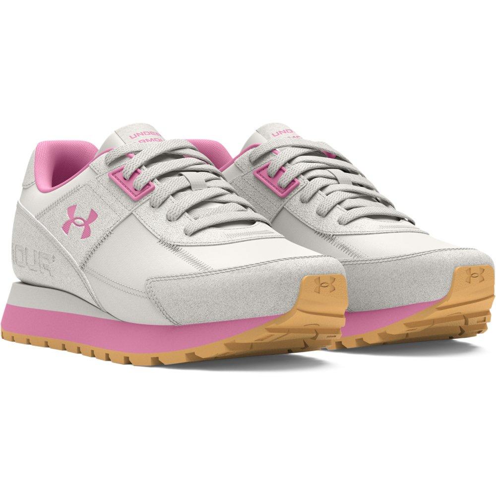 Under Armour Essential Runner Grade School Girls' "Grey/Pink" Shoe