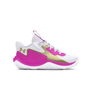 Under Armour Jet '23 "Vivid Magenta/Metallic Gold/White" Preschool Girls' Basketball Shoe