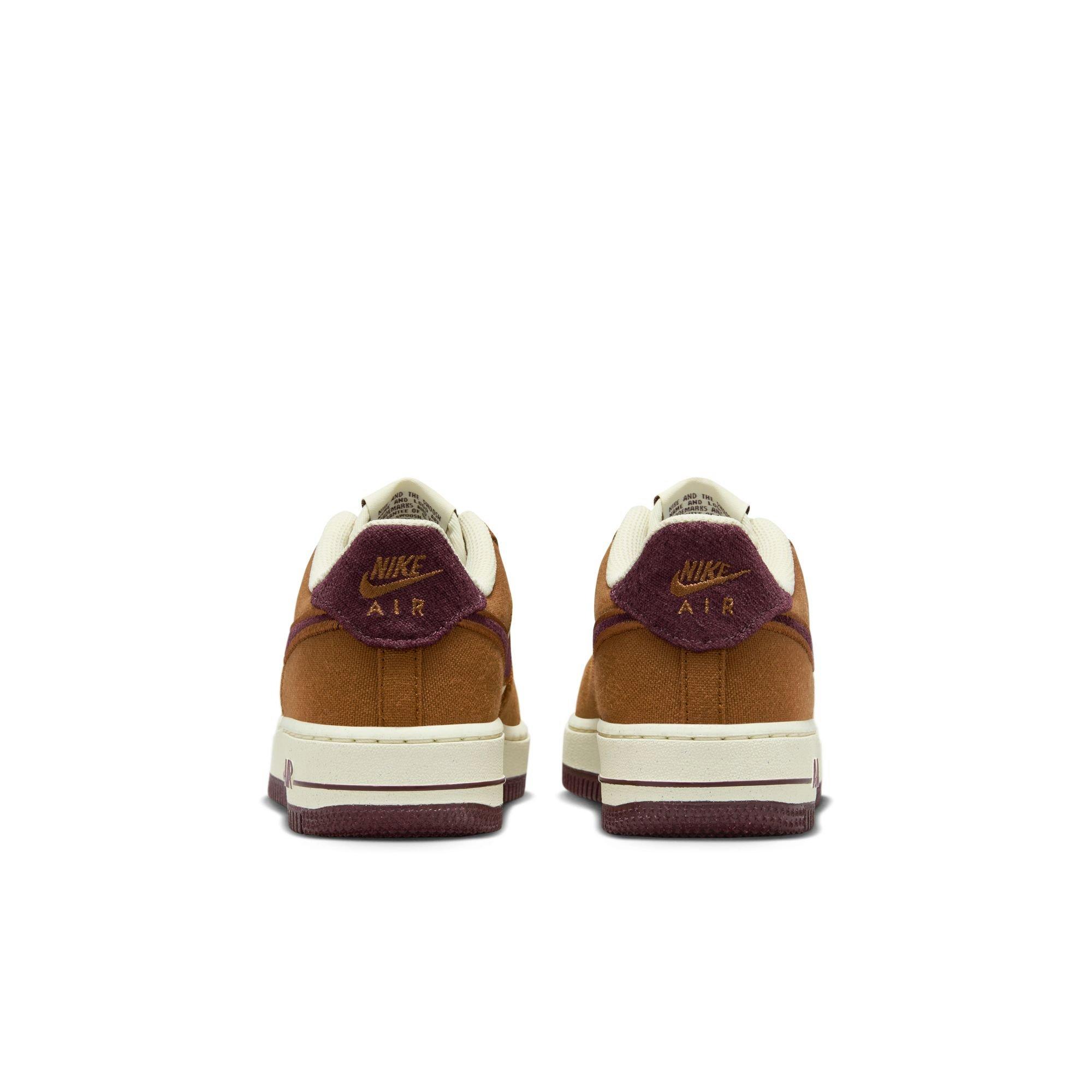 Nike Air Force 1 LV8 Grade School Boys' Lt British Tan/Burgundy Crush Shoe