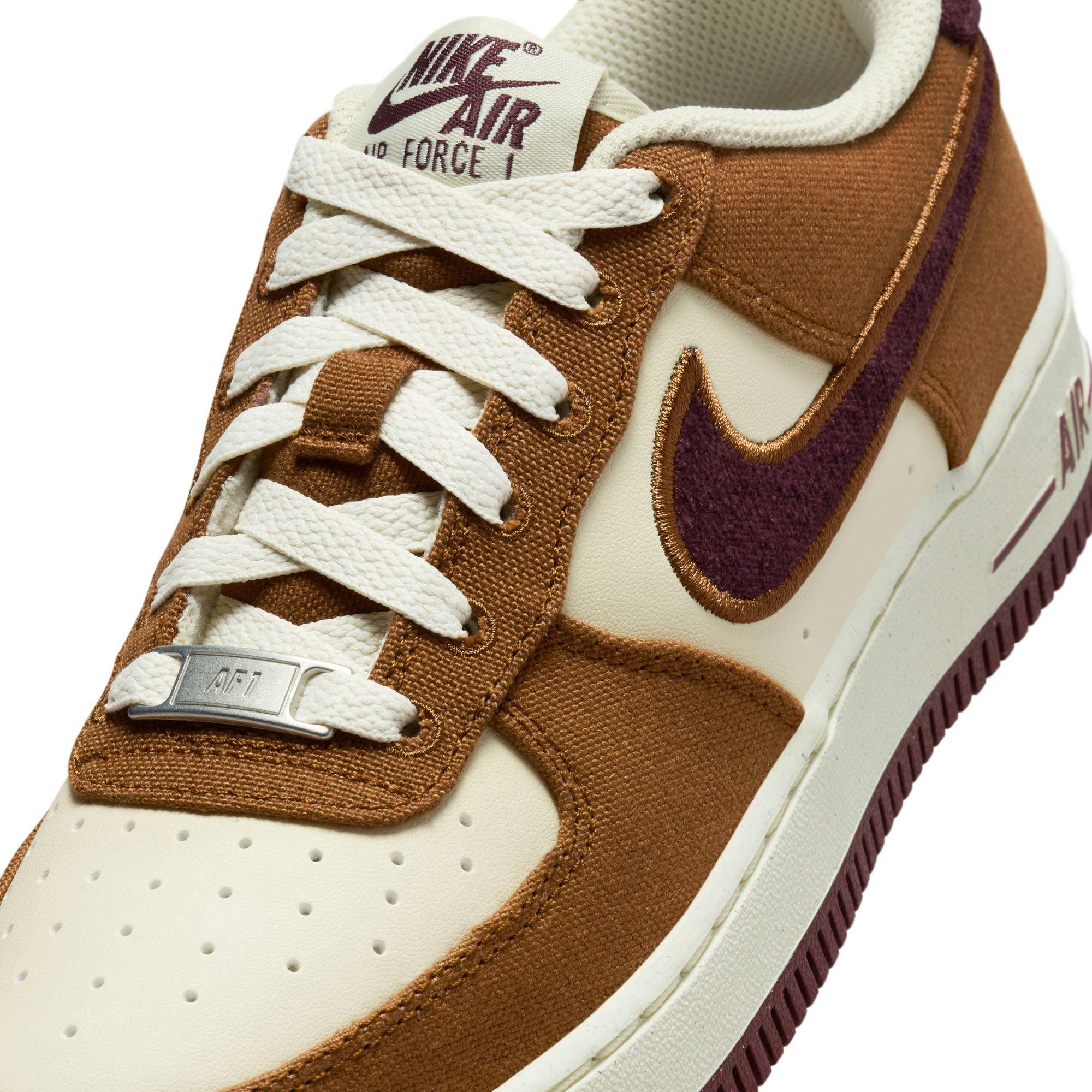 Nike Air Force 1 LV8 Grade School Boys' Lt British Tan/Burgundy Crush Shoe