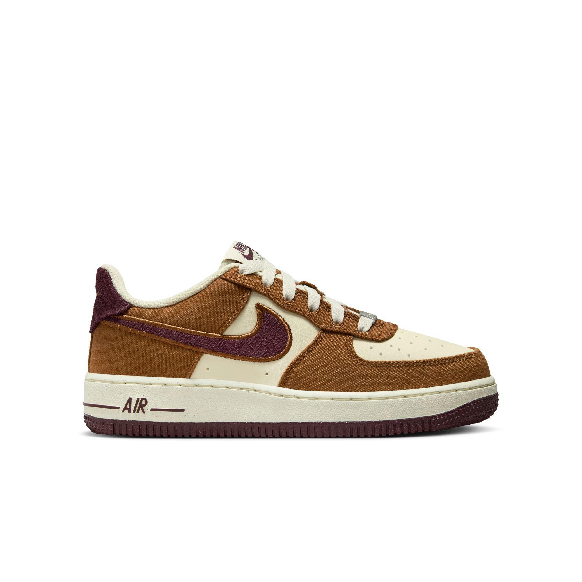 Nike Air Force 1 LV8 "Lt British Tan/Burgundy Crush" Grade School Boys' Shoe - MULTI-COLOR