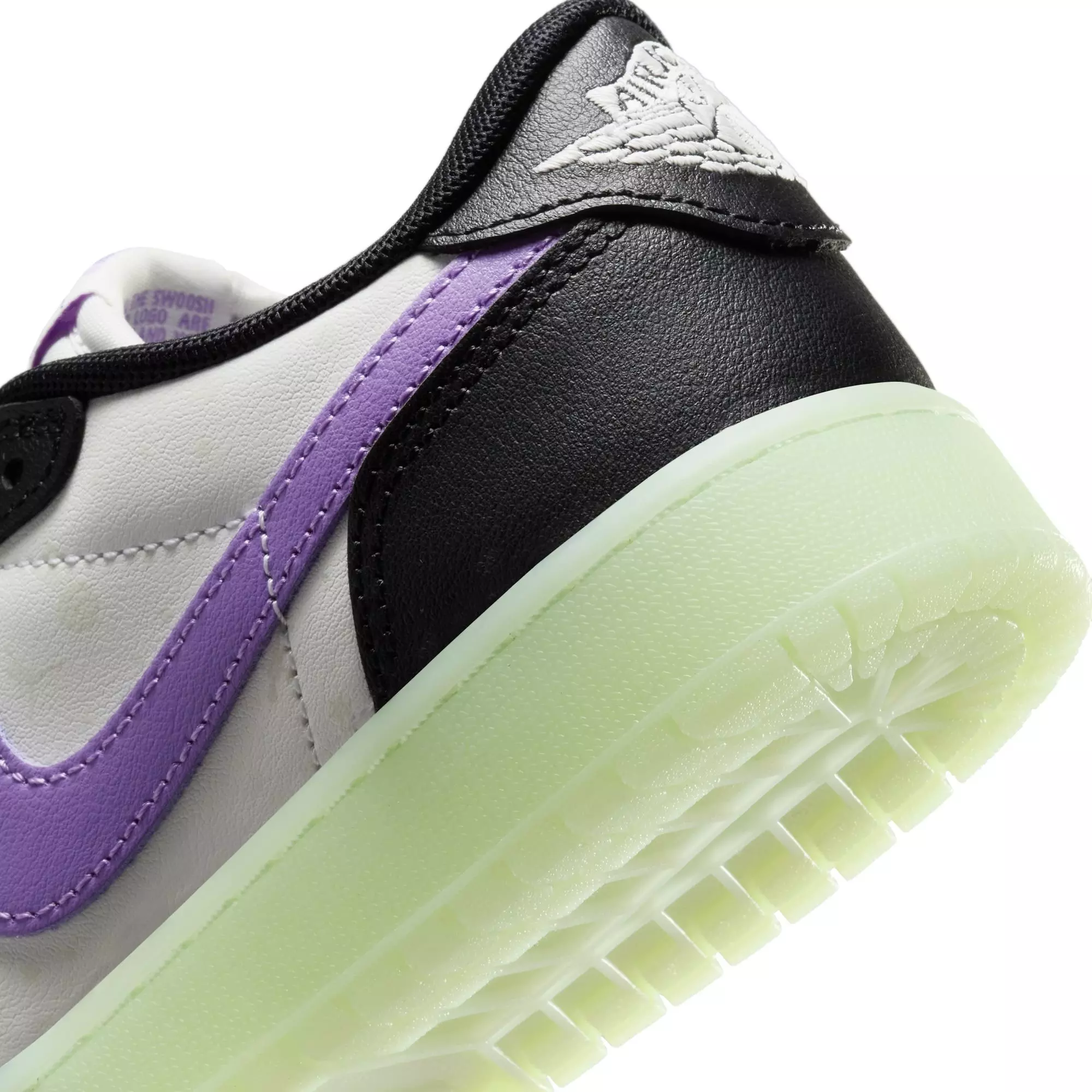 Jordan 1 Retro Low OG "Black Raspberry" Grade School Kids' Shoe - BLACK/BLACK RASPBERRY/VOLT TINT