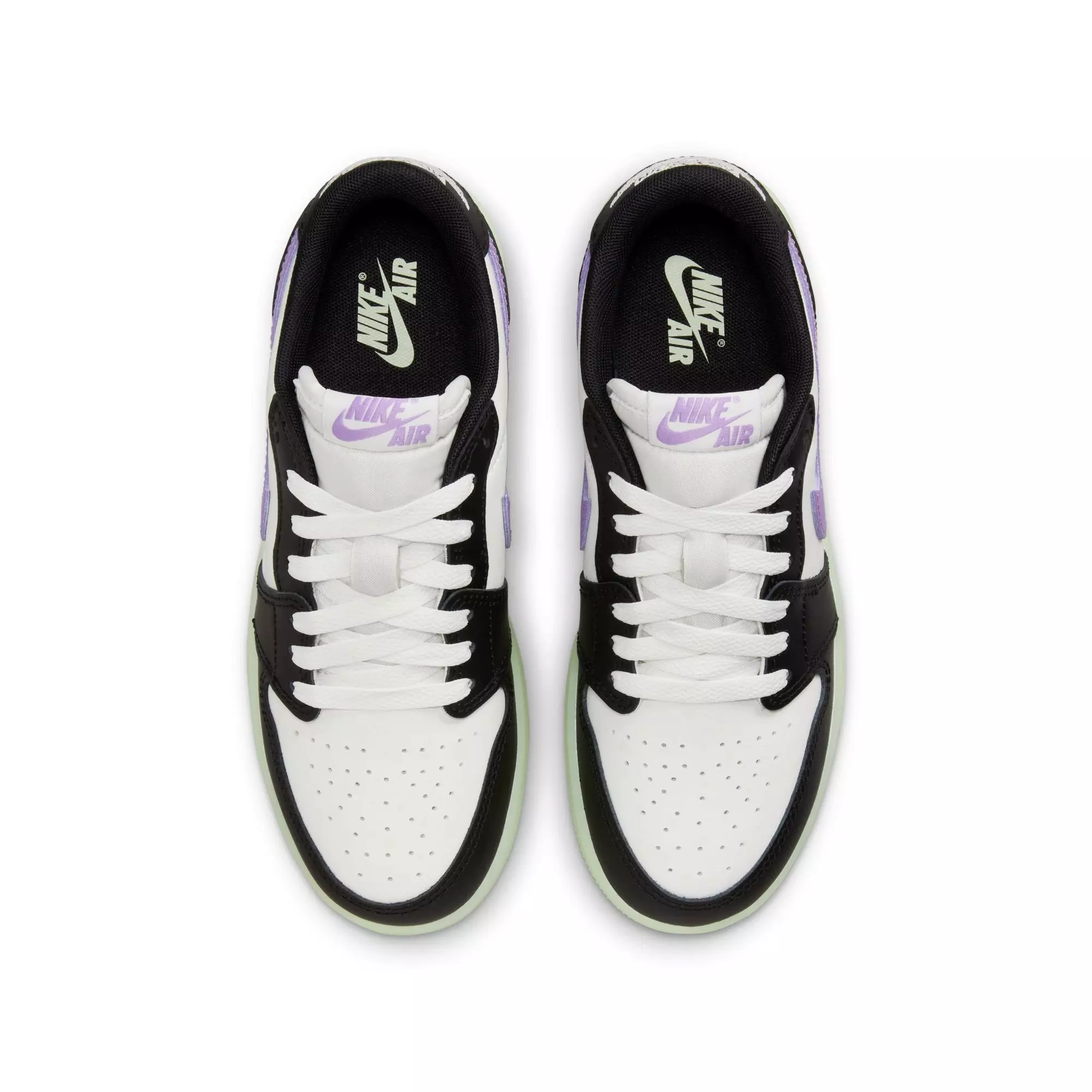 Jordan 1 Retro Low OG "Black Raspberry" Grade School Kids' Shoe - BLACK/BLACK RASPBERRY/VOLT TINT