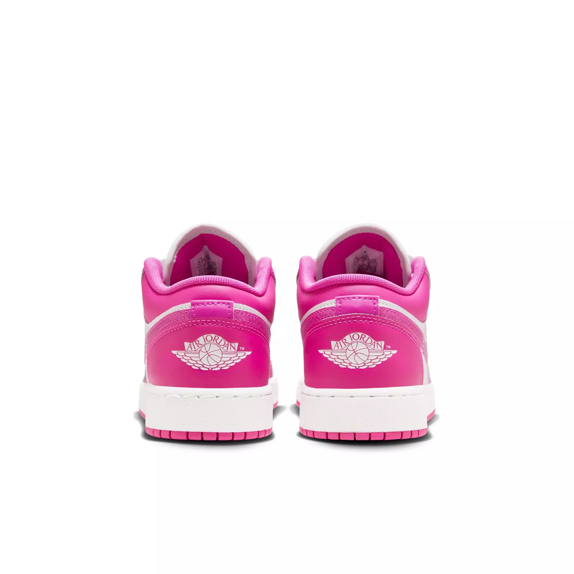 Jordan 1 Low "Fire Pink/Iris Whisper/White" Grade School Girls' Shoe - PINK/WHITE