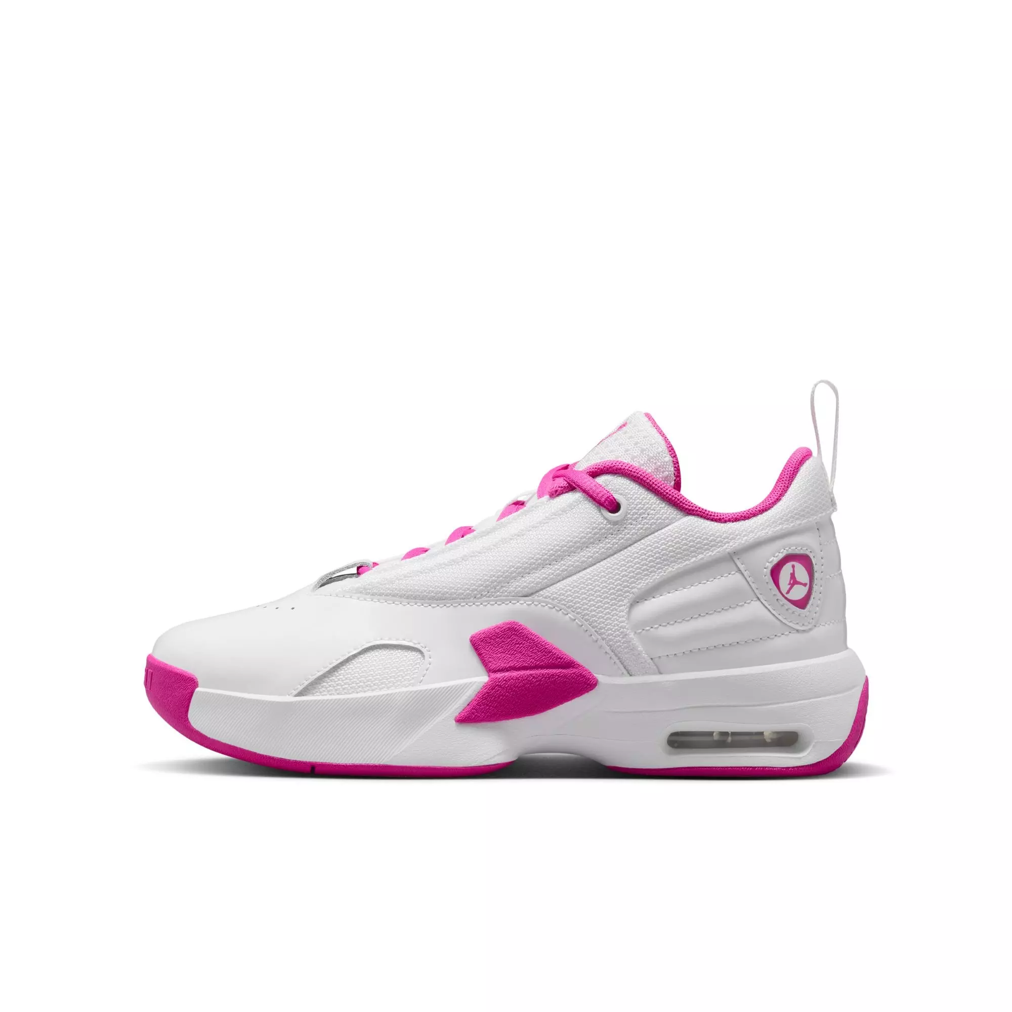 Jordan Max Aura 6 "White/Fire Pink" Grade School Girls' Shoe - WHITE/PINK