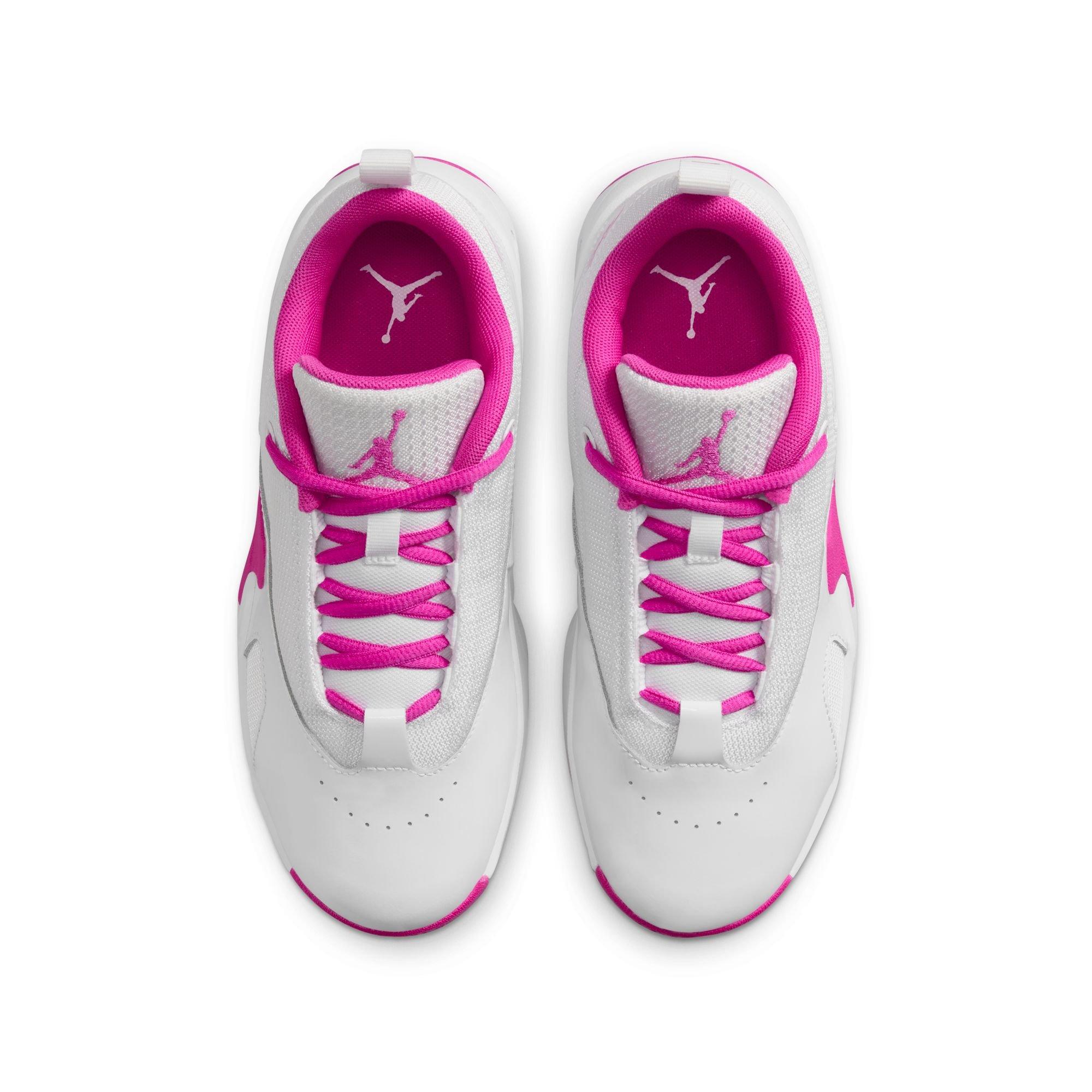 Jordan Max Aura 6 Grade School Girls' "White/Fire Pink" Shoe