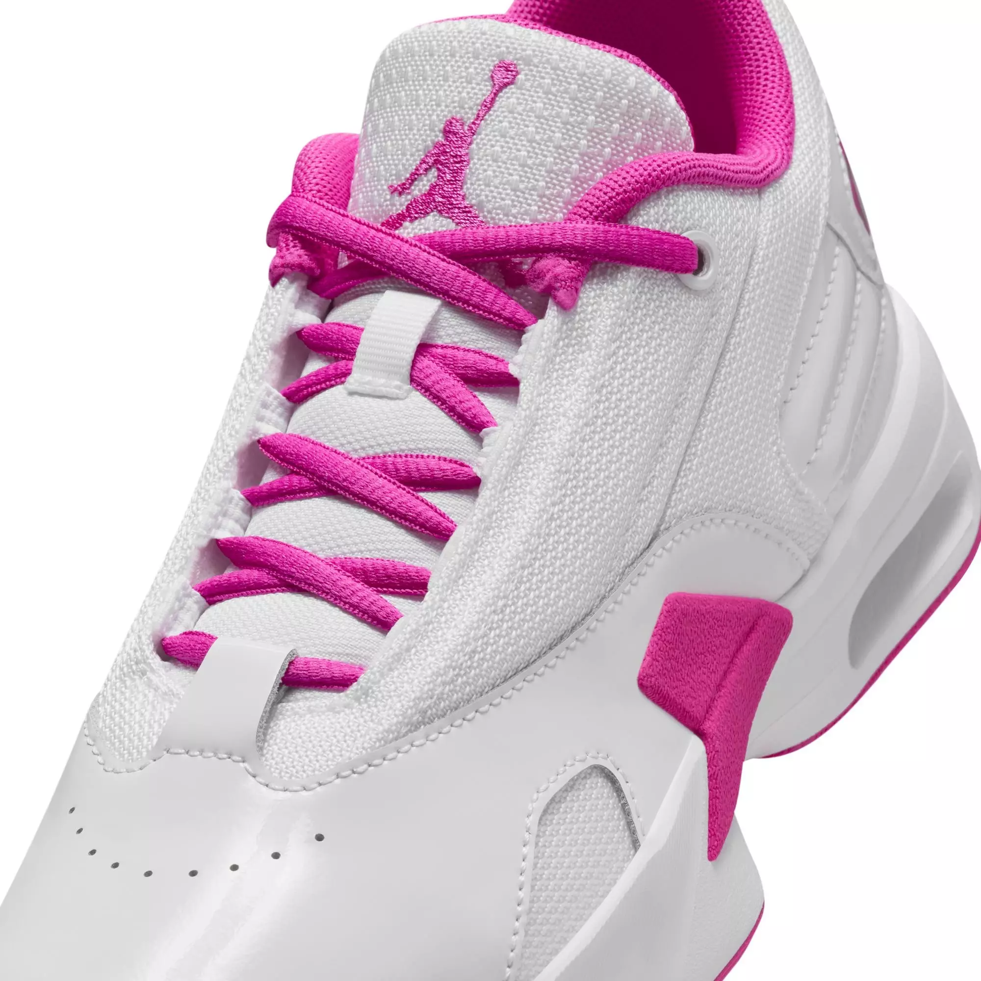 Jordan Max Aura 6 "White/Fire Pink" Grade School Girls' Shoe - WHITE/PINK