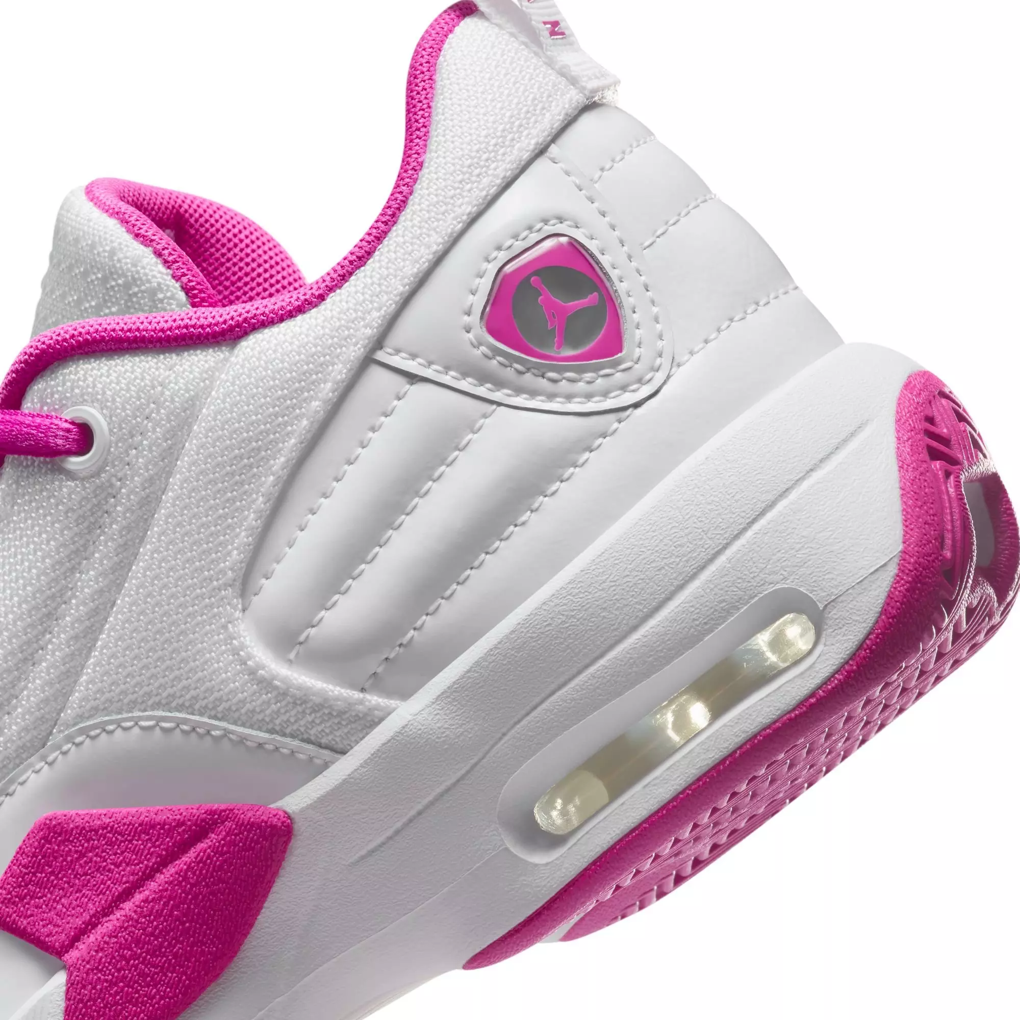 Jordan Max Aura 6 "White/Fire Pink" Grade School Girls' Shoe - WHITE/PINK