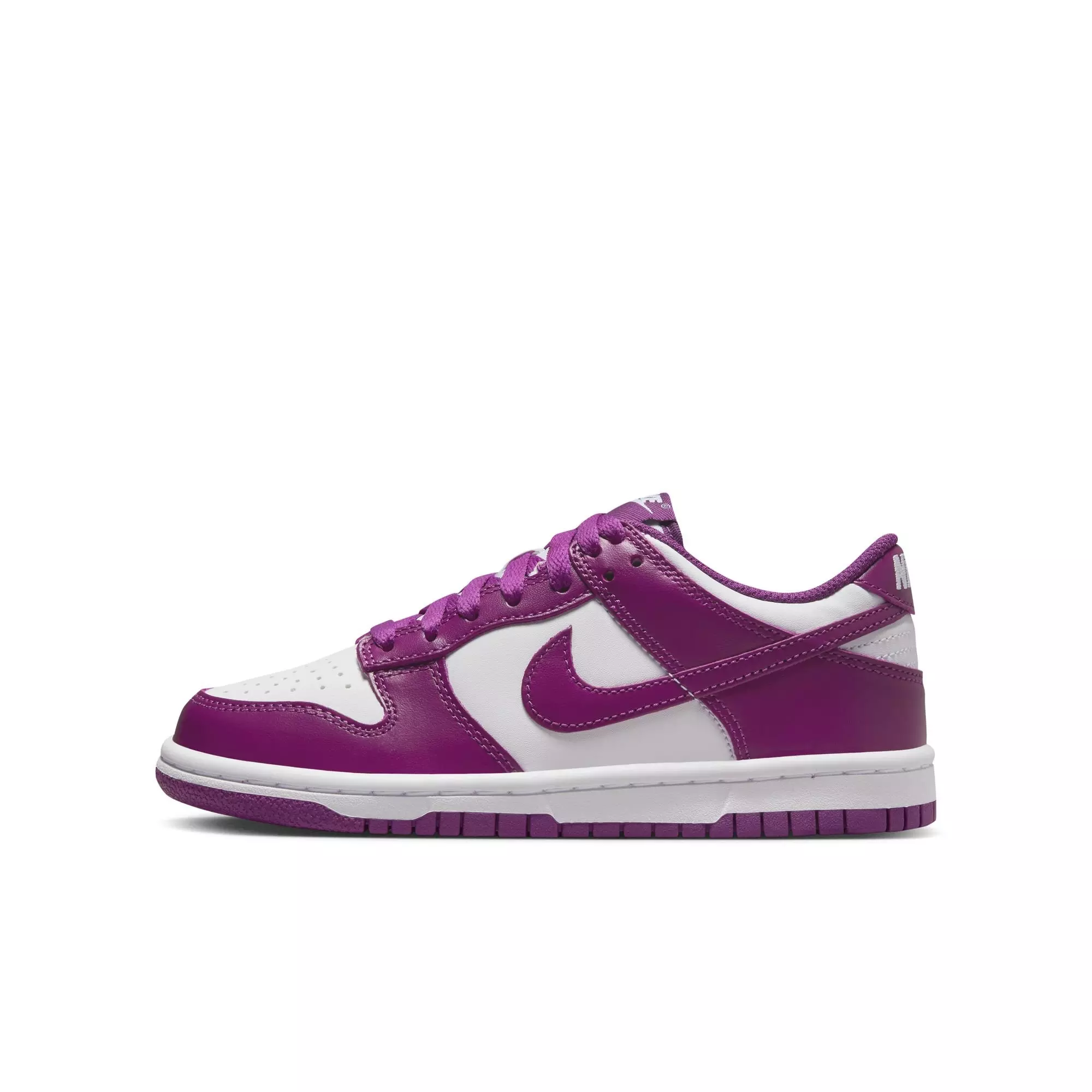Nike Dunk Low "White/Viotech" Grade School Girls' Shoe - WHITE/PURPLE